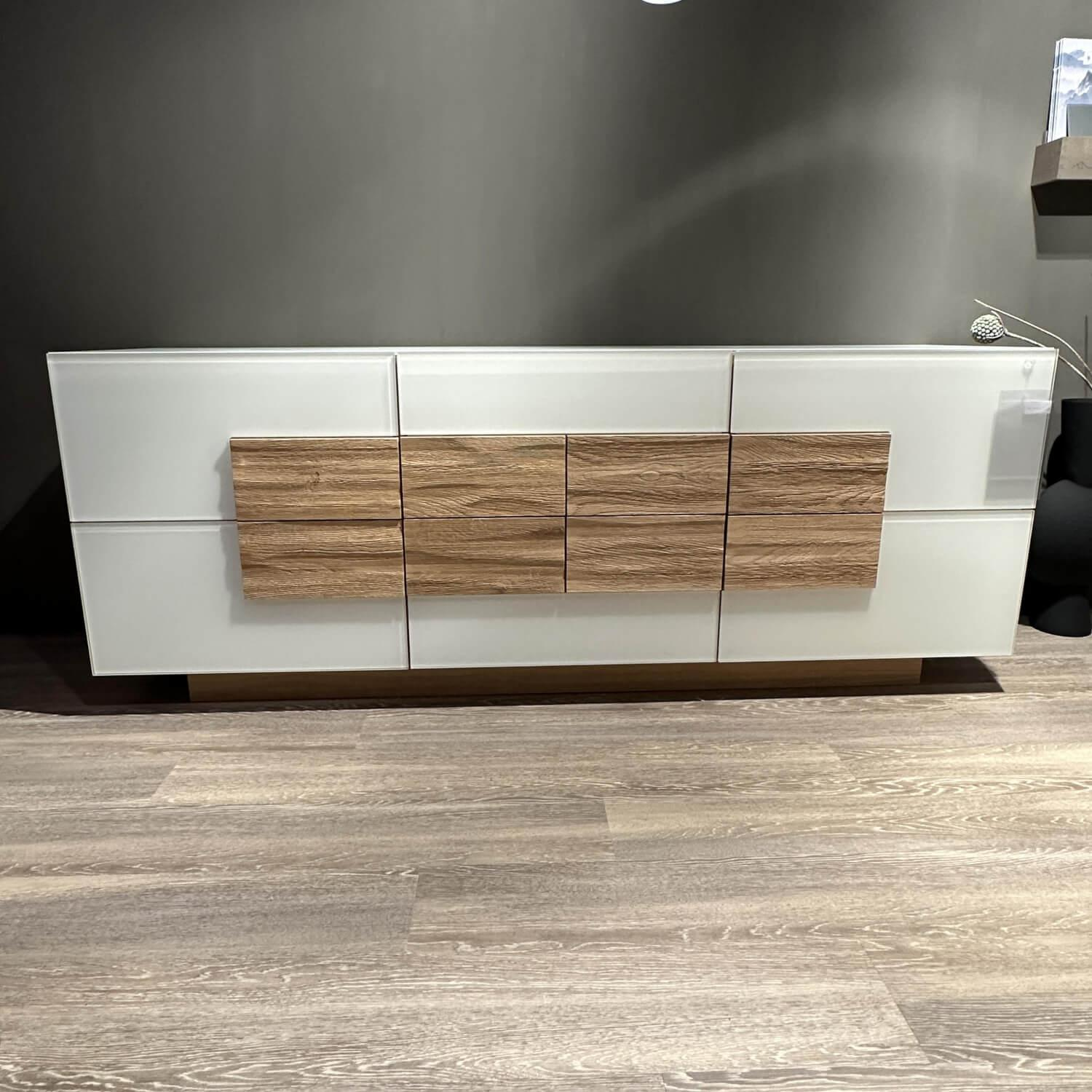 Voglauer - Sideboard NS19U O PO Vmontanara Wildeiche Geölt Und Colorglas Optiwhite Weiß - 6