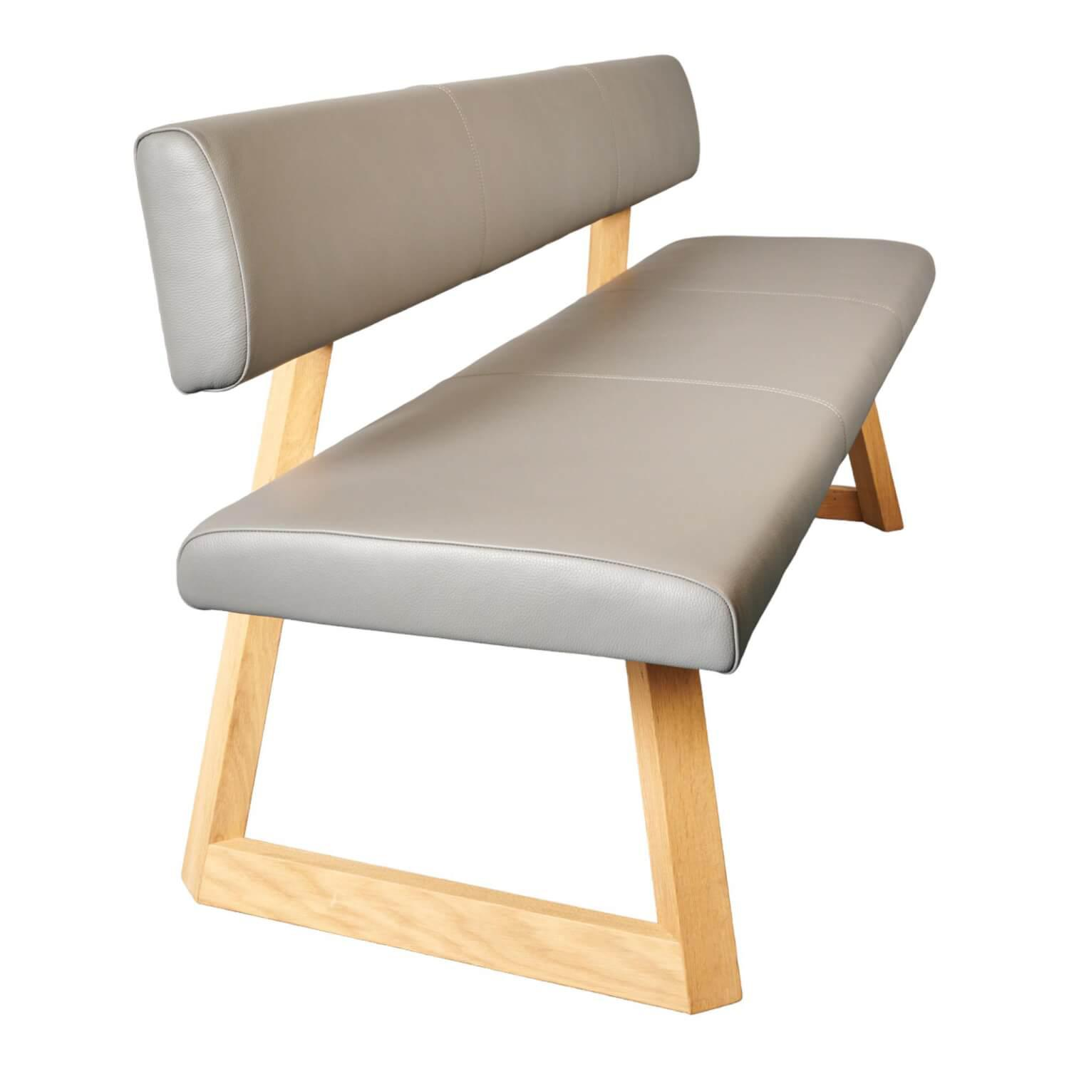 Voglauer - 5er-Stuhlgruppe 2004 Und Bank 2004 Leder Grau Gestell Holz - 15