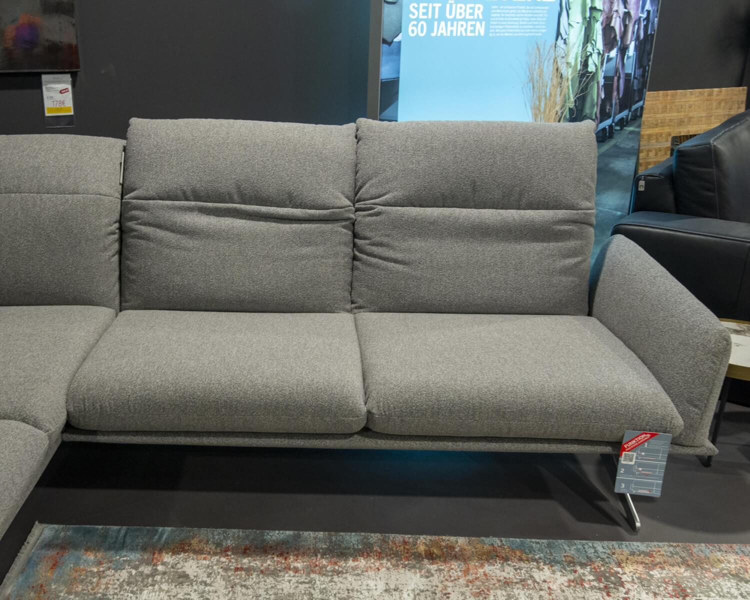 Koinor - Ecksofa Calmo Stoff 13 Educa 93 Sitz Polyschaum M-Kufe Nickel Satiniert - 6