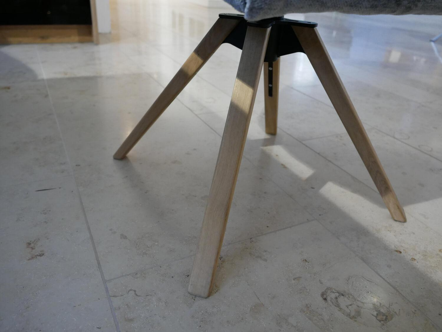 Natura - 4er-Set Schalenstuhl Nashville Stoff Wing Pump Grau Holz Eiche Geölt - 2