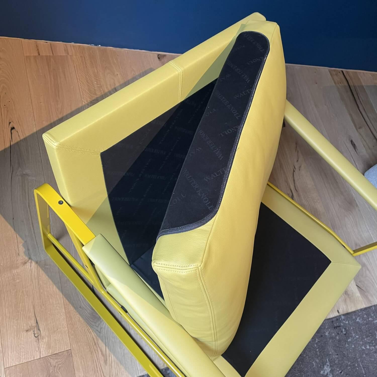 Walter Knoll - Armchair Fabricius Leather 55 Curry Yellow Frame Metal Yellow Lacquered - 8