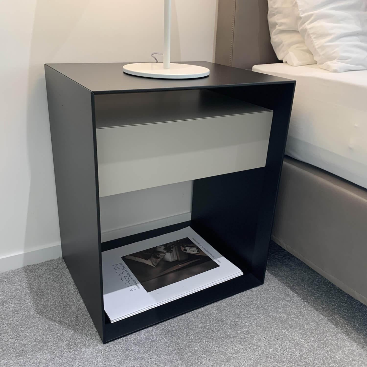 Möller Design - Boxspringbett Bohemian C Leder Acacia Grau mit Matratze Paisley P5 - 6