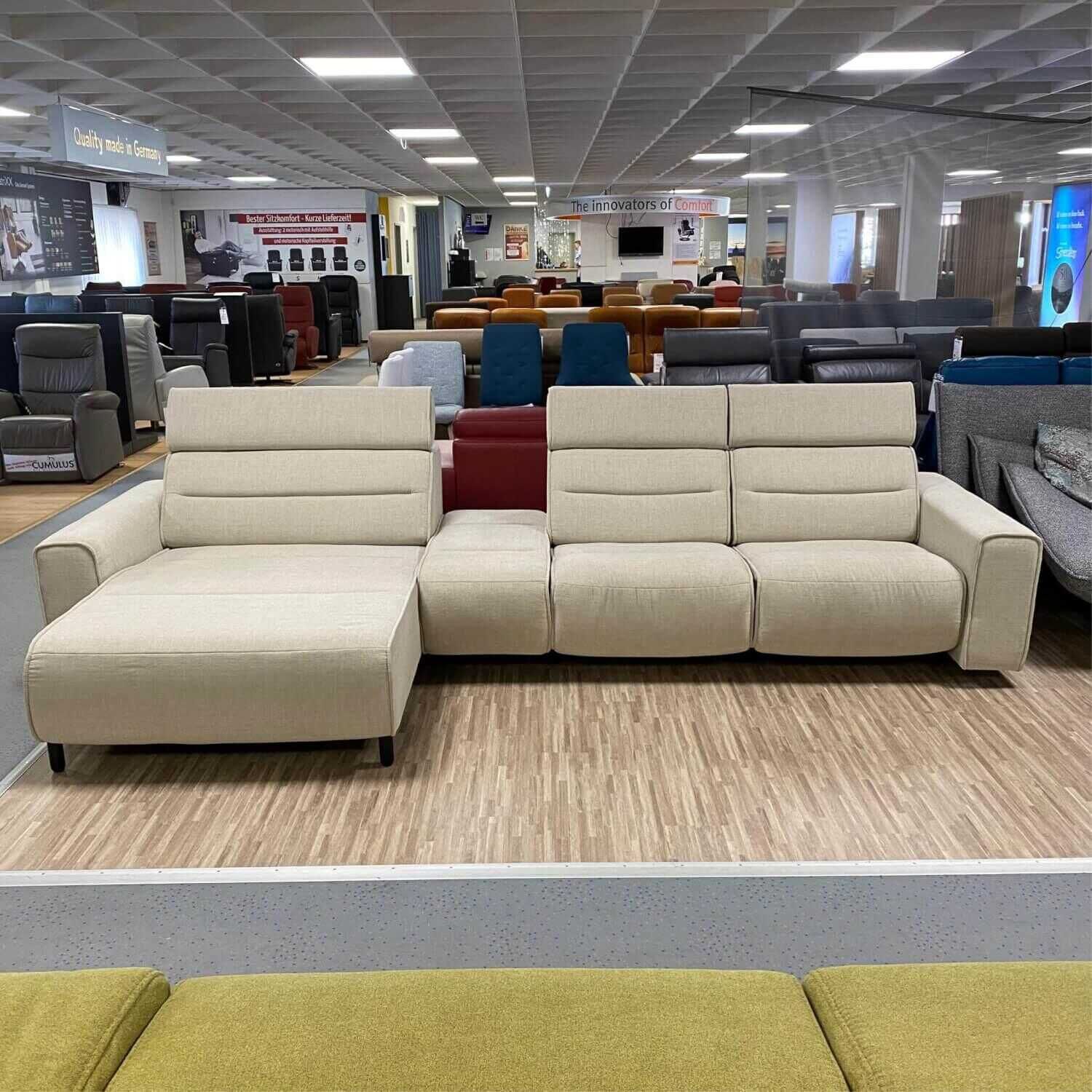 Stressless - Ecksofa Emily Stoff Daisy Sand Elektrisch Verstellbar mit Zwischenelement - 3