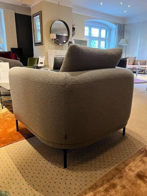 IP Design - Sessel Loop Stoff Lucie 1788-181Grau Füße Metall Schwarz Matt - 3