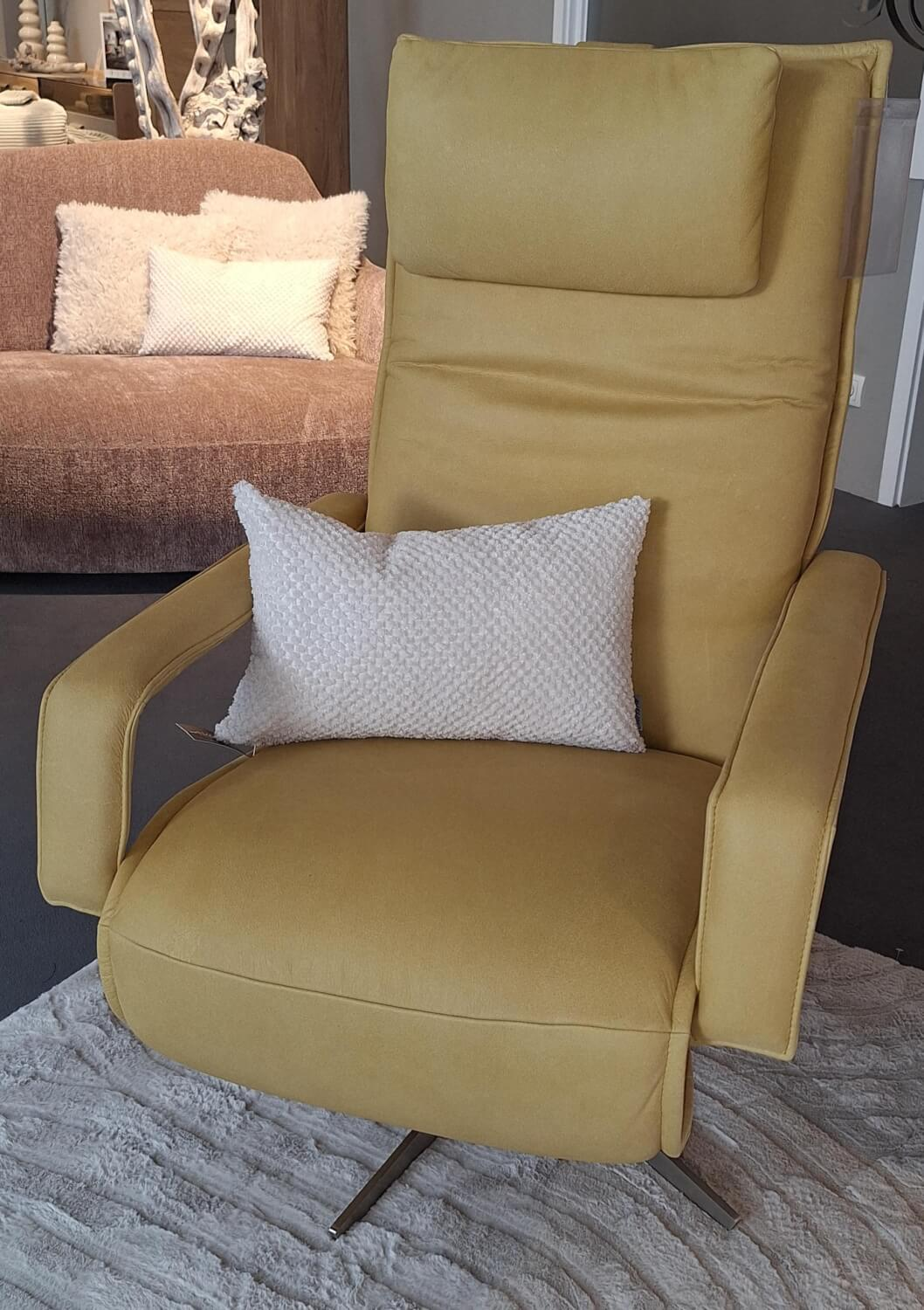 Koinor - Relaxsessel Sofy Leder A Safran Gelb Gestell Edelstahl mit Funktion - 10