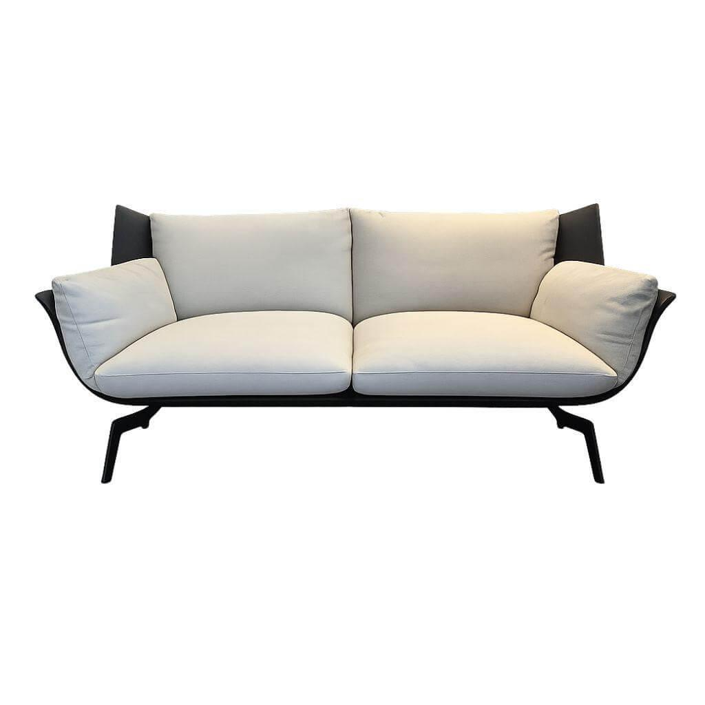 IP Design - Sofa Loft Innen Stoff Star Graphit Grau Außen Leder IP17163-181 Mara Braun Kufe Metall Schwarz Matt - 1