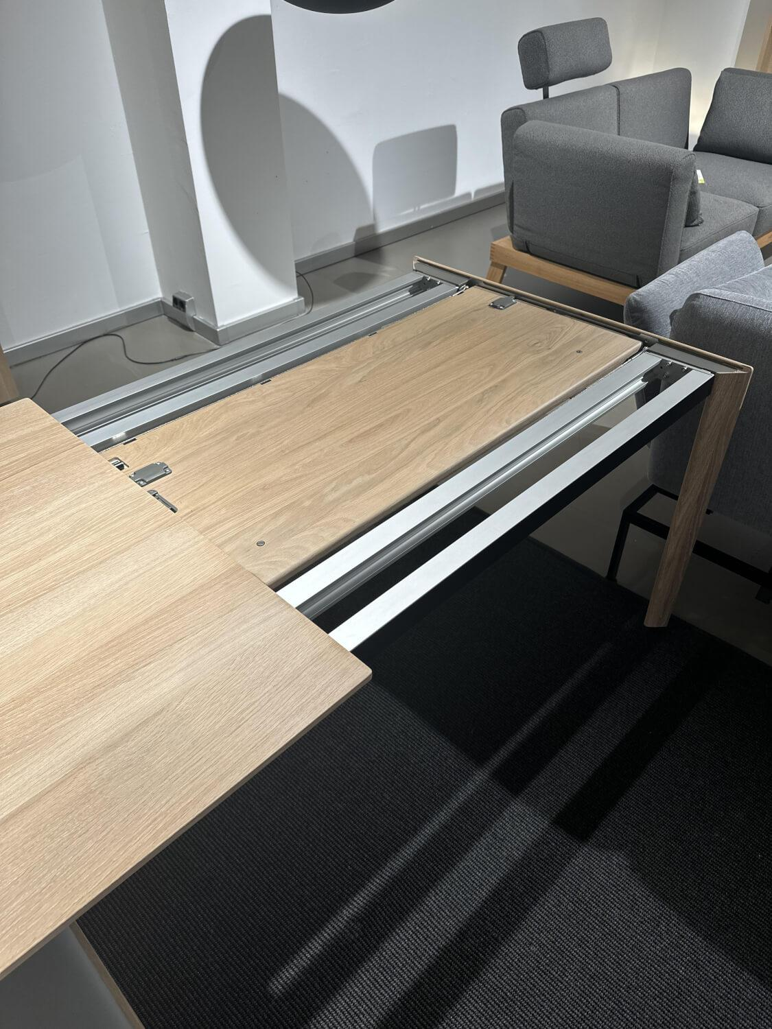 Team 7 - Esstisch Tak Eiche Naturöl Weiß Holzfuß Mit 100cm Auszug - 6