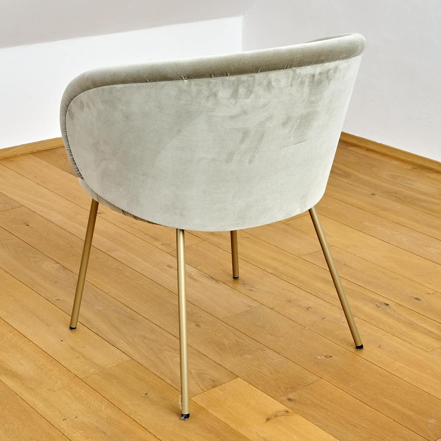 Freifrau - Armchair Ona cover fabric velour Kvadrat Harald 3 143 golden beige beige steel frame Ona brass ME021 - 10