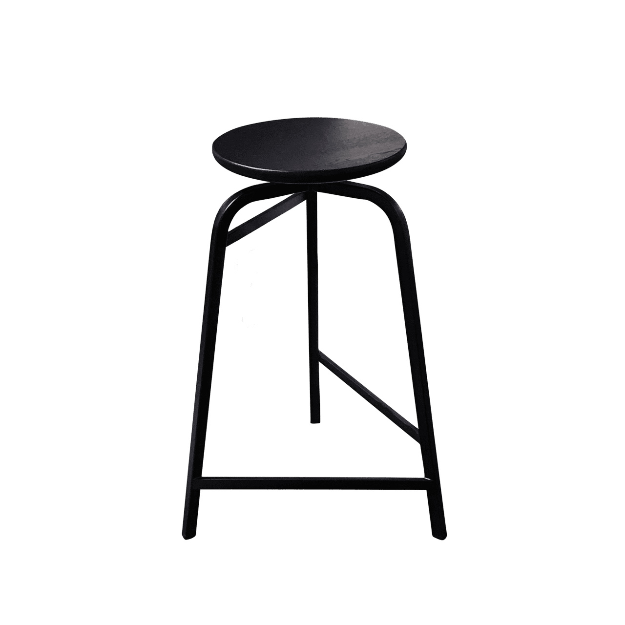 Barhocker Treble Eiche Massiv Schwarz Lackiert