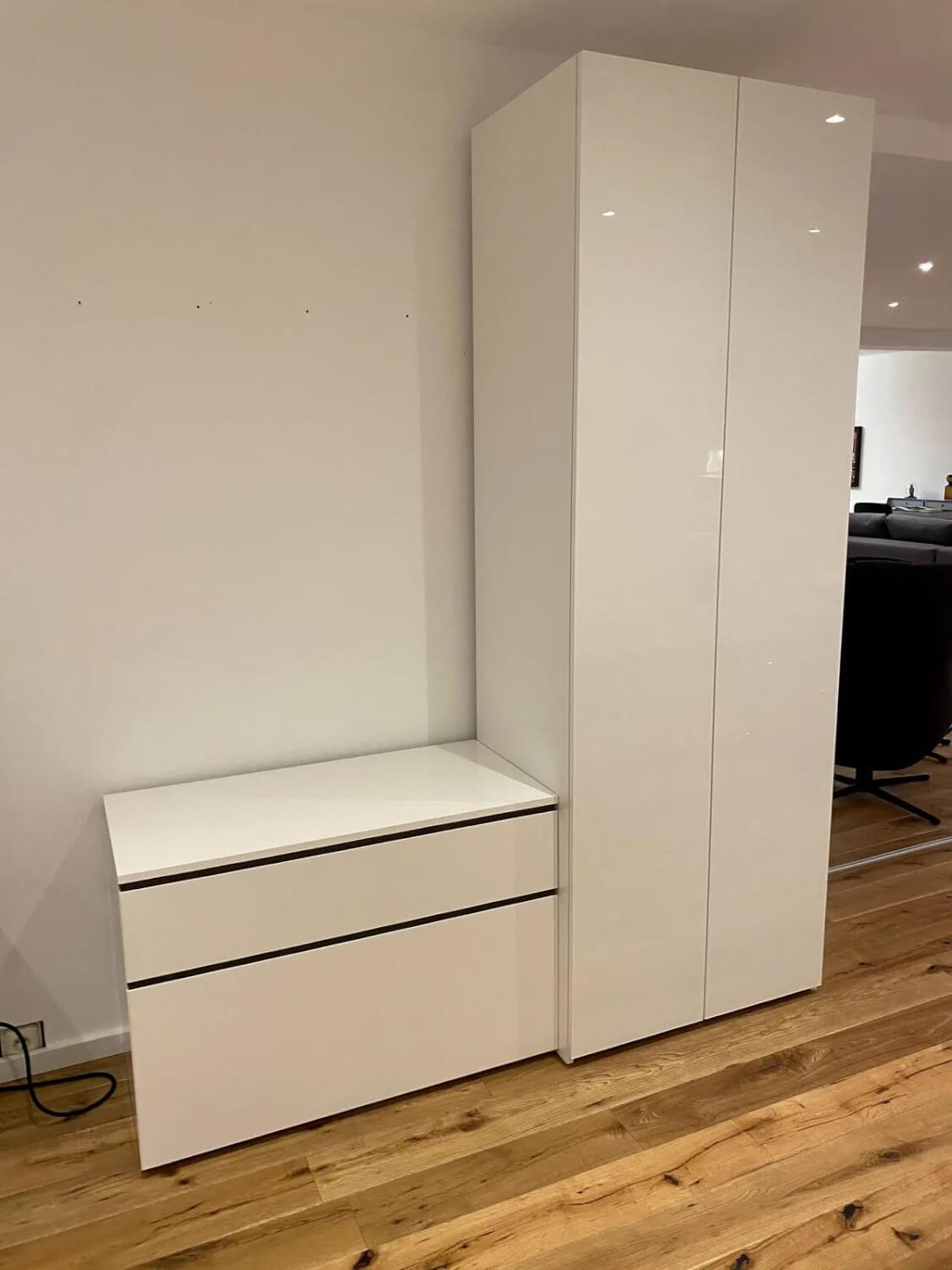 Interlübke - Schrank Collect Plus Lack Matt Und Klarglas Optiwhite Schneeweiß Inklusive Sideboard Just Cube - 3
