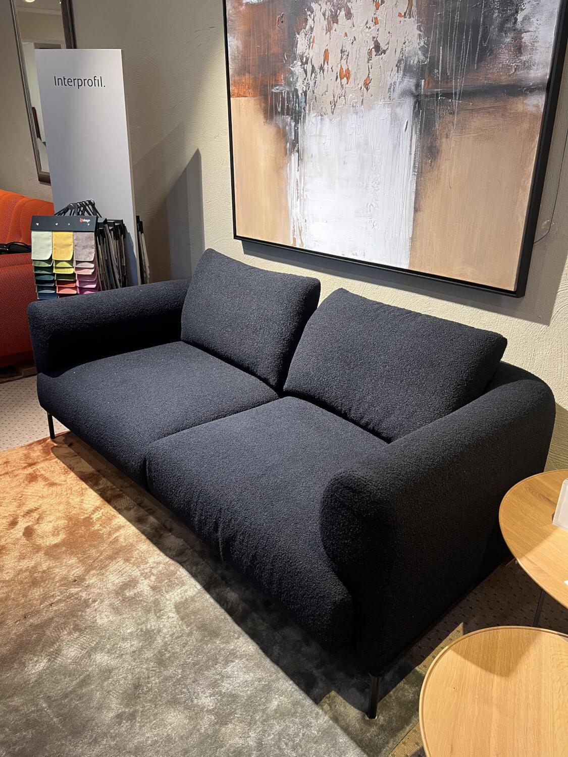 IP Design - Sofa Loop Stoff Lucie 1788-191 Schwarz Füße Metall Schwarz Matt - 3