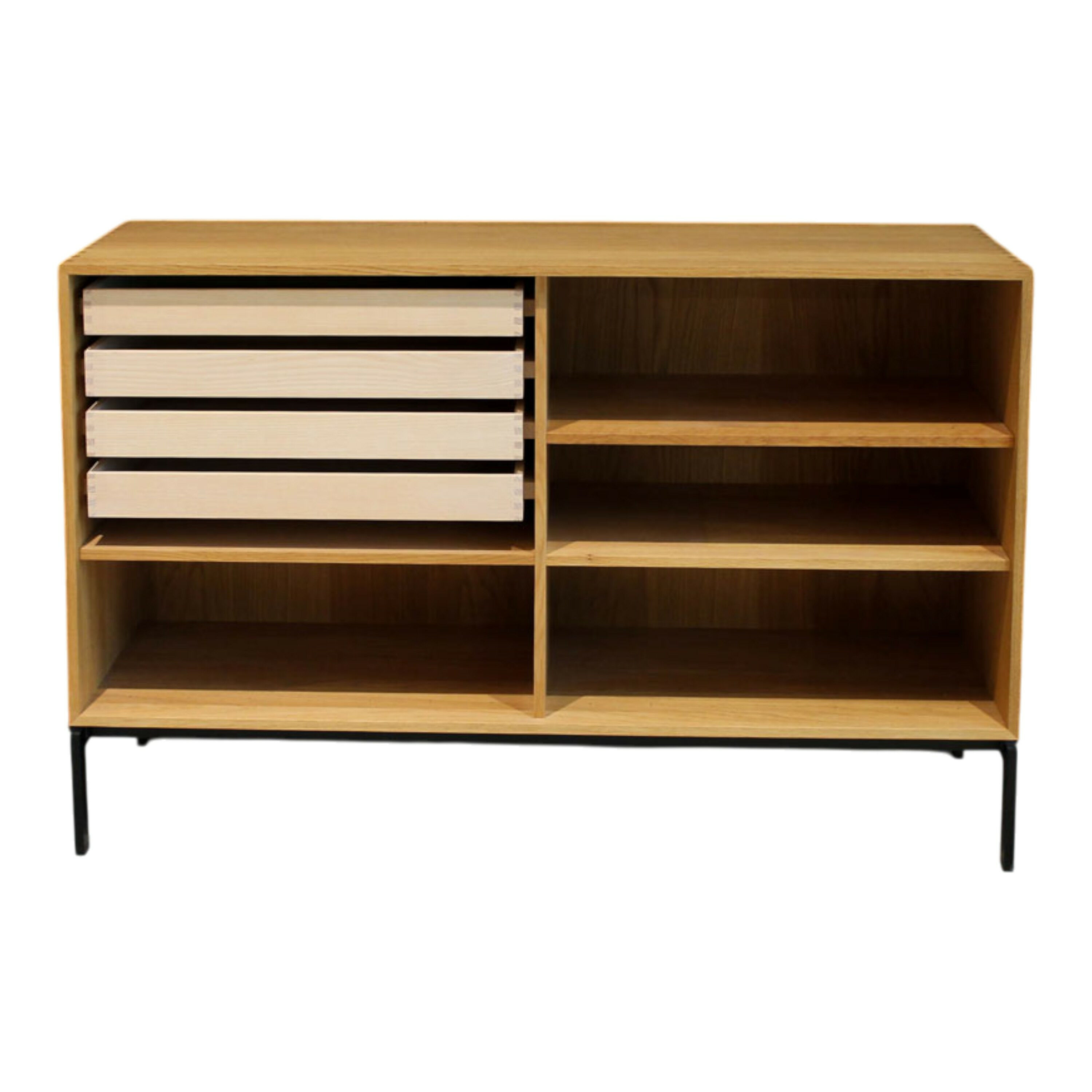 Carl Hansen & Søn - Bücher-Sideboard FK63 Eiche Geölt Gestell Schwarz Lackiert - 1