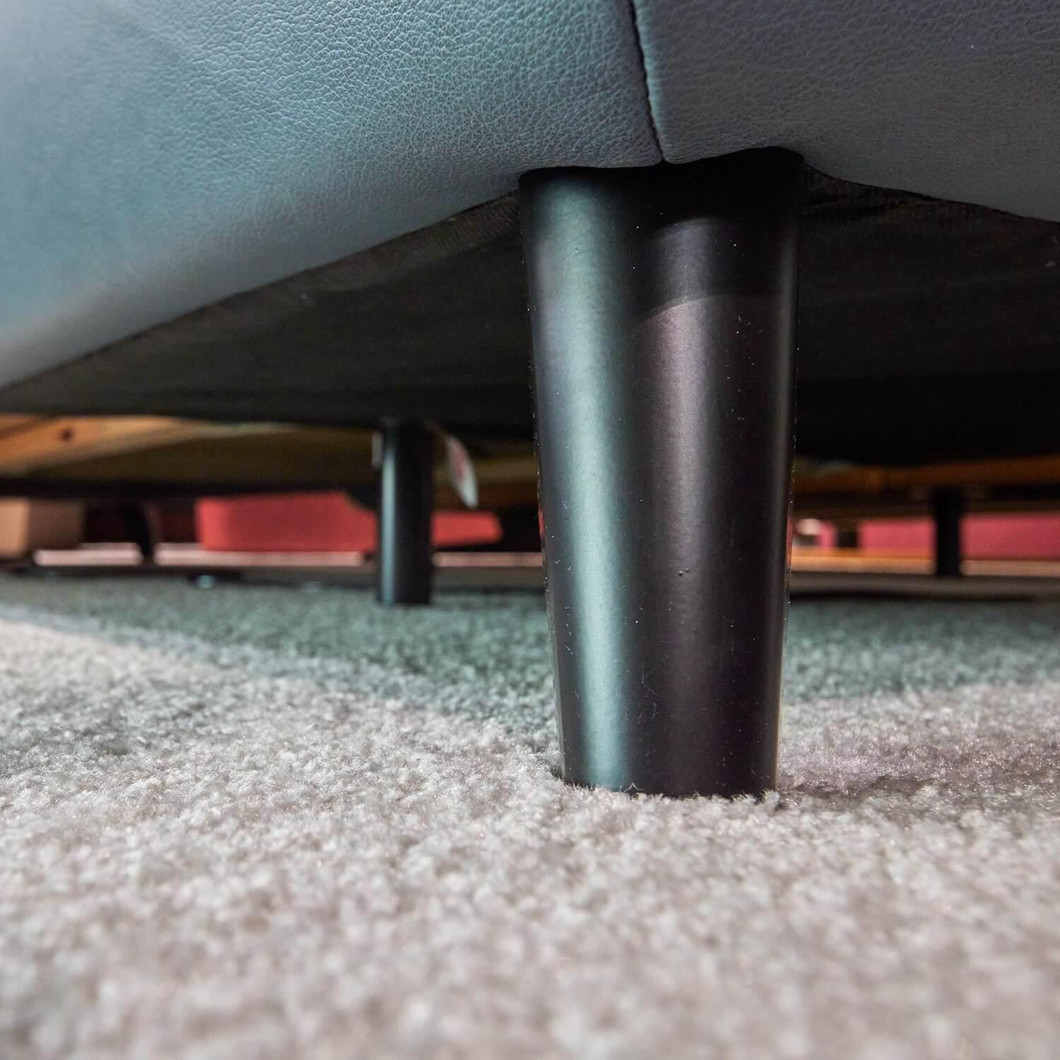 Steinpol - Eckgarnitur Relaxa 6.0 Plus Bezug Leder Longlife Evita Greyblue Füße Chrom Schwarz - 4