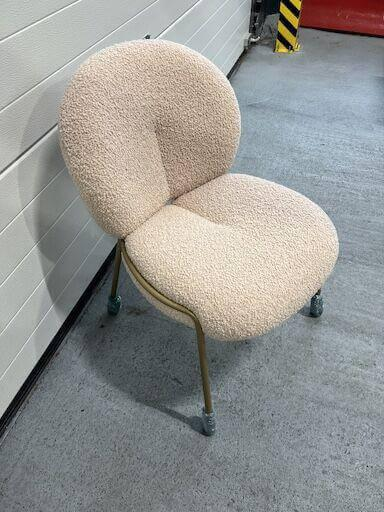 Freifrau - 3er-Set Stuhl Nana Stoff Nimbus Nude Rosa Beige Gestell Stahl Messing - 3