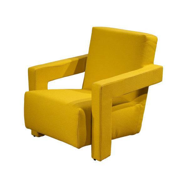 Cassina - 2er-Set Outdoorsessel Utrecht XL Stoff Gelb Mit Knopflochstich Gestell Stahl Mit Stoff Bezogen Gelb - 3