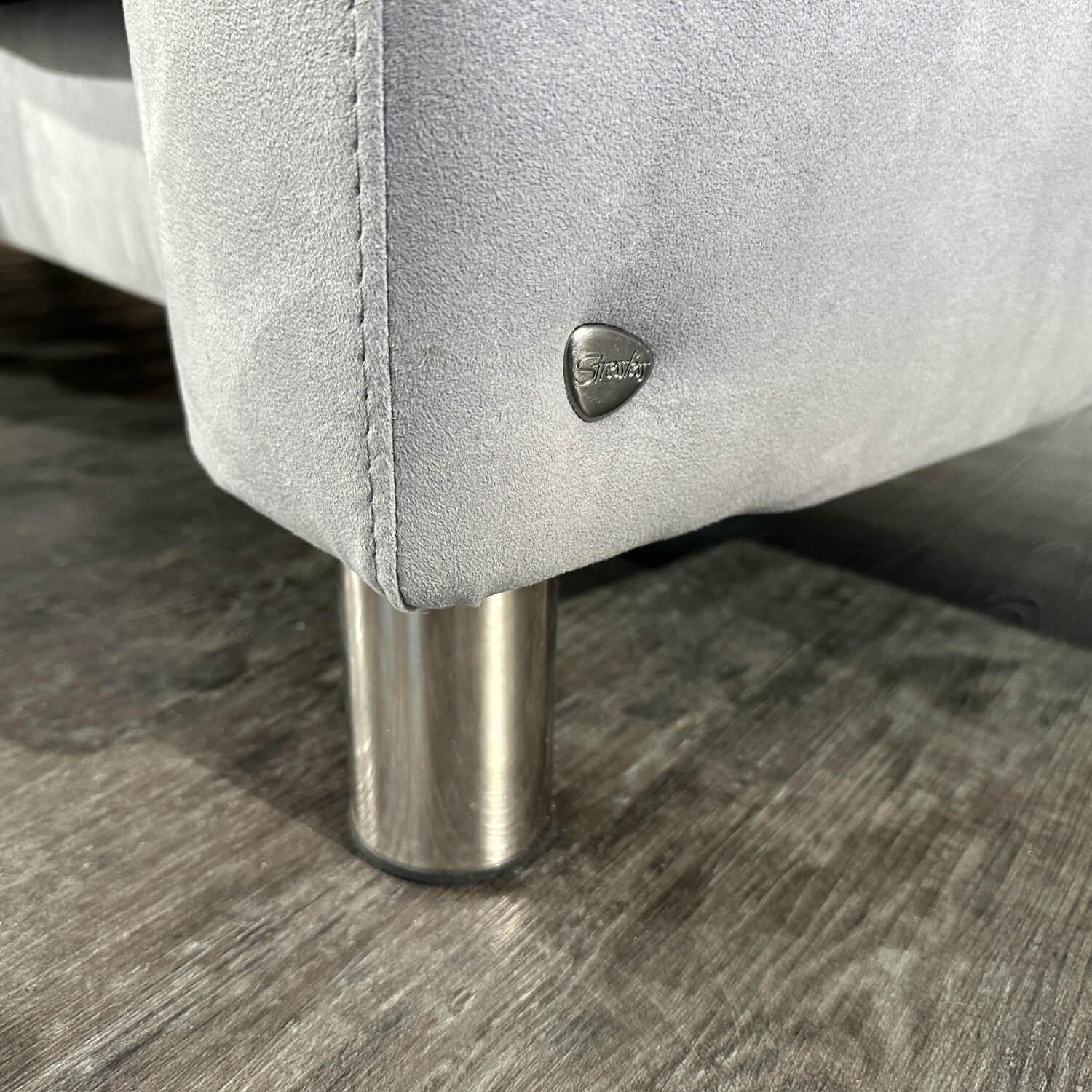 Stressless - Sofa Zweisitzer Arion 19 Hoch Bezug Dinamica Dark Grey Dunkelgrau Füße 88 Stahl Rund Sektortisch In Eiche - 8