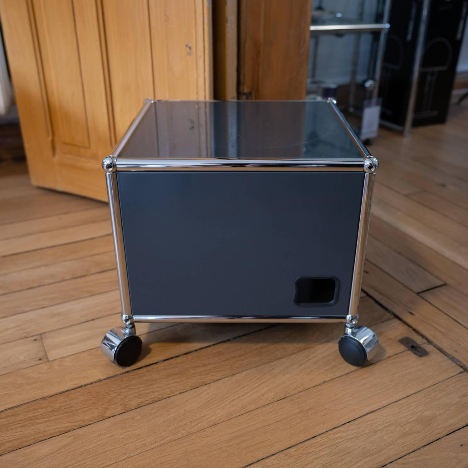 USM Haller - Nachttisch Haller ESG Sicherheitsglas Unterlackiert Graphitschwarz - 2