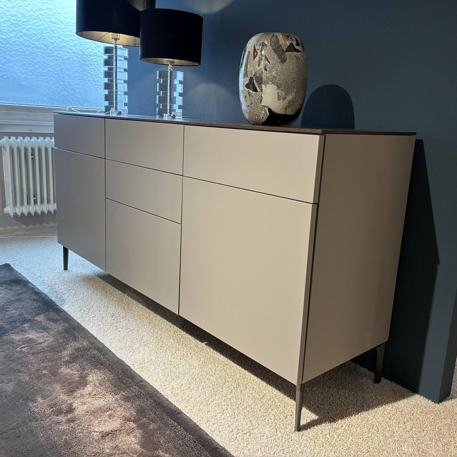 Molteni & C - Sideboard 505 UP Lack Taubenblau Grau Blau Abdeckplatte Lack Eukalyptus - 4