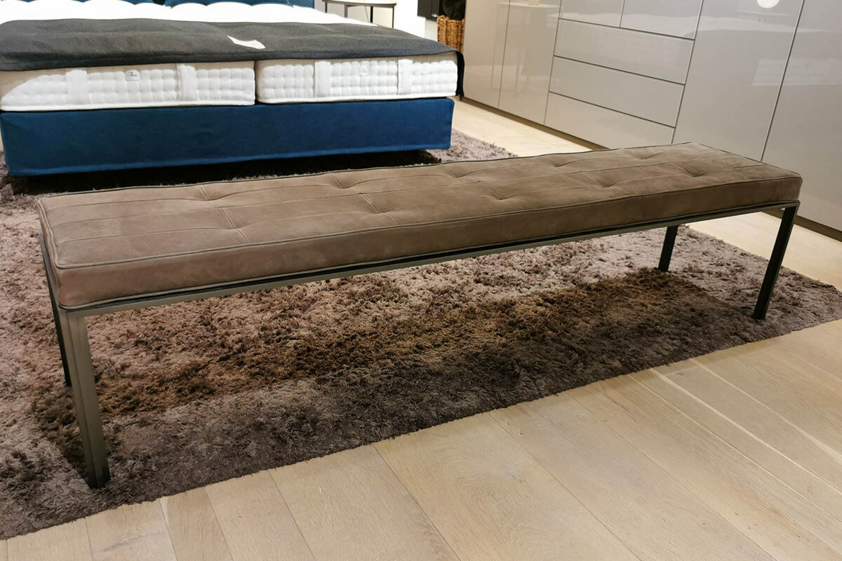 Molteni & C - Bettbank Anton Leder Nocciola Braun Gestell Zinnfarbig - 4