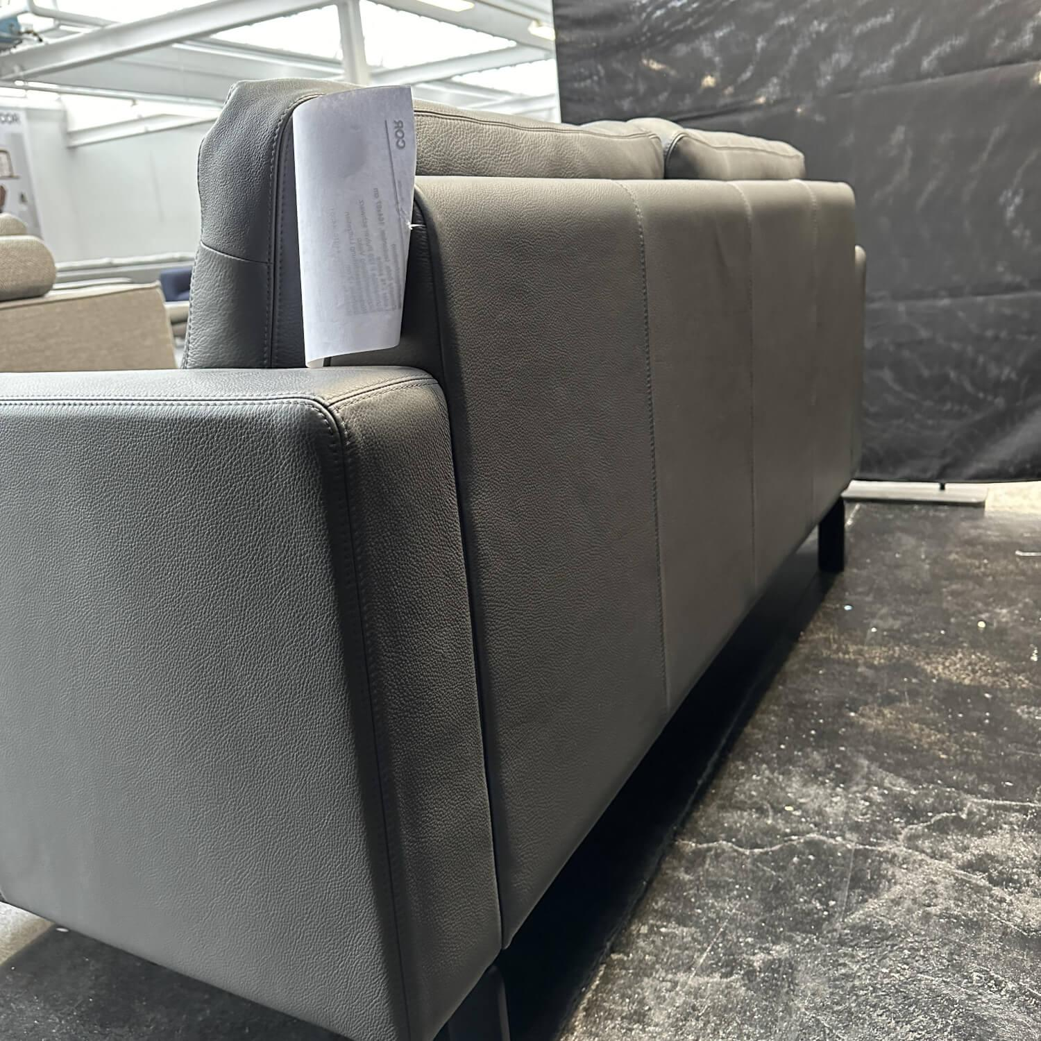 COR - Sofa Conseta Bodenfrei Leder 248 Asche Grau Schmalfüße Pulver Schwarz - 3
