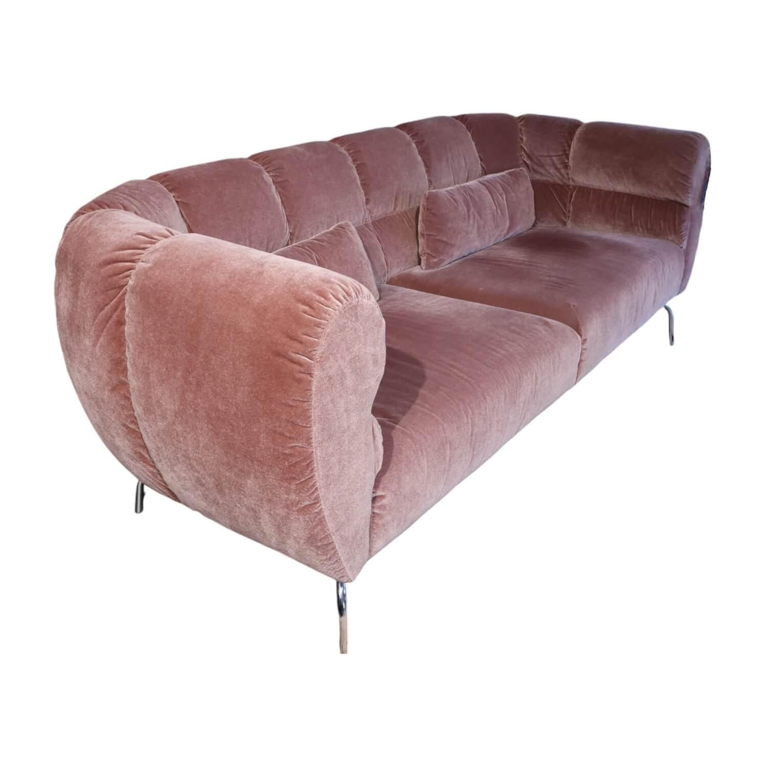 Brühl - Sofa Magnolia 73008 Stoff 4473 0052 Rosa Gestell Metall Verchromt Glänzend - 1