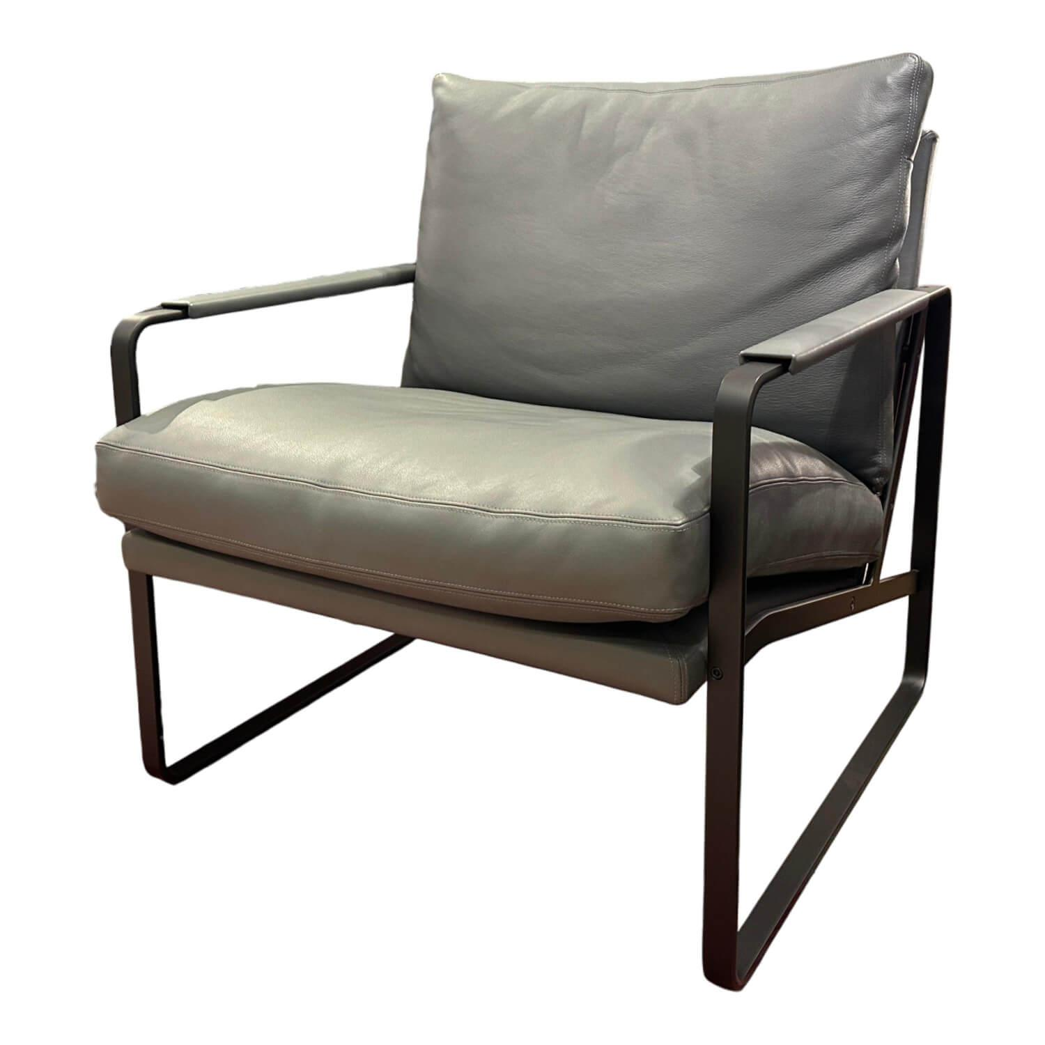 Walter Knoll - Sessel Fabricius Leder Congress Basalt Grau Gestell Metall Schwarz Pulverbeschichtet (2 Stück auf Lager) - 1