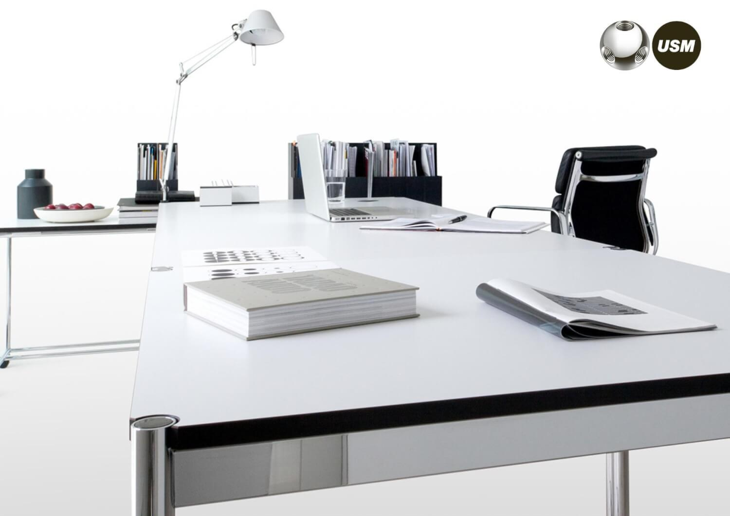 USM Haller - Tisch Kunstharz Perlgrau 150x75 in Kooperation mit designfunktion - 13