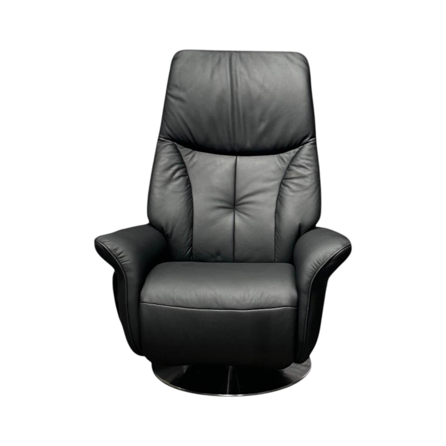 himolla - Sessel 8994 Easy Swing M Maxi Leder 24 Longlife Black Schwarz Drehteller Metall Mit Elektrischer Verstellung - 1