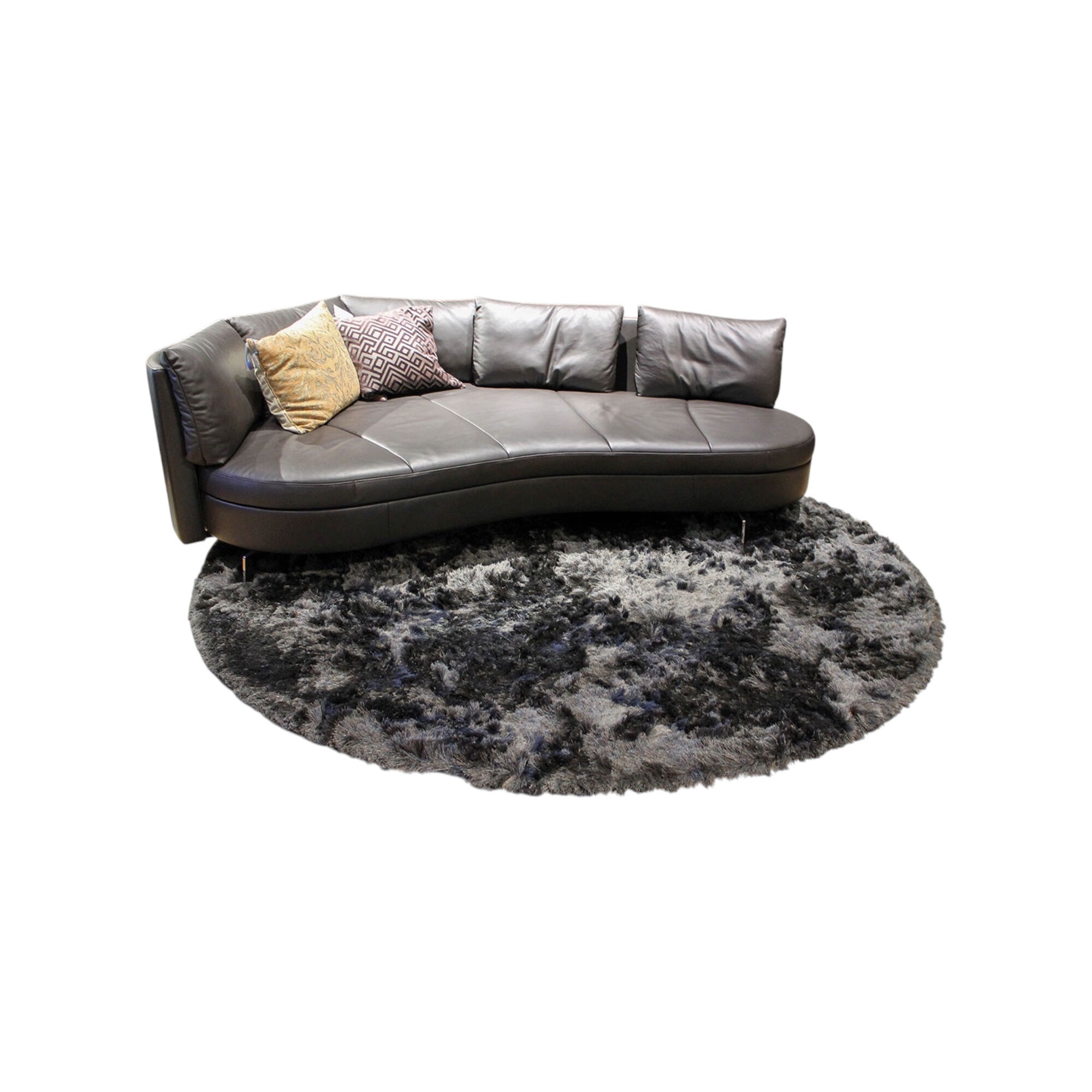 Kymo - Teppich 250x250 SG Airy Premium Blend Polyester Solid Steel Grau Und Cocoa Braun - 1