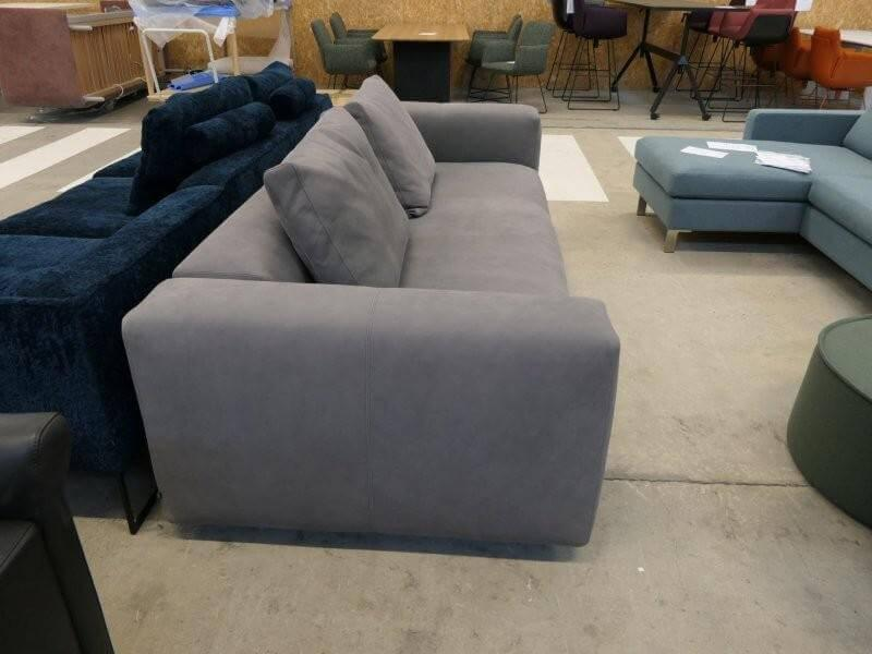 COR - Sofa Moss leather 681 graphite gray Frame F05 fine structure black Including back cushions - 8