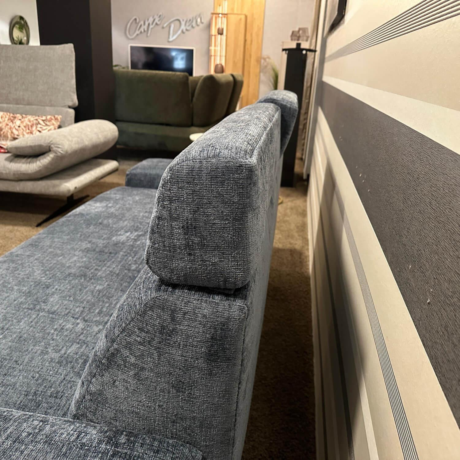 EMP - Sofa 2 CR Hubertus B Stoff 06 209 30 Belfast Ocean Blau Fuß Kufe 59 Schwarz Inklusive Kopfstütze - 5