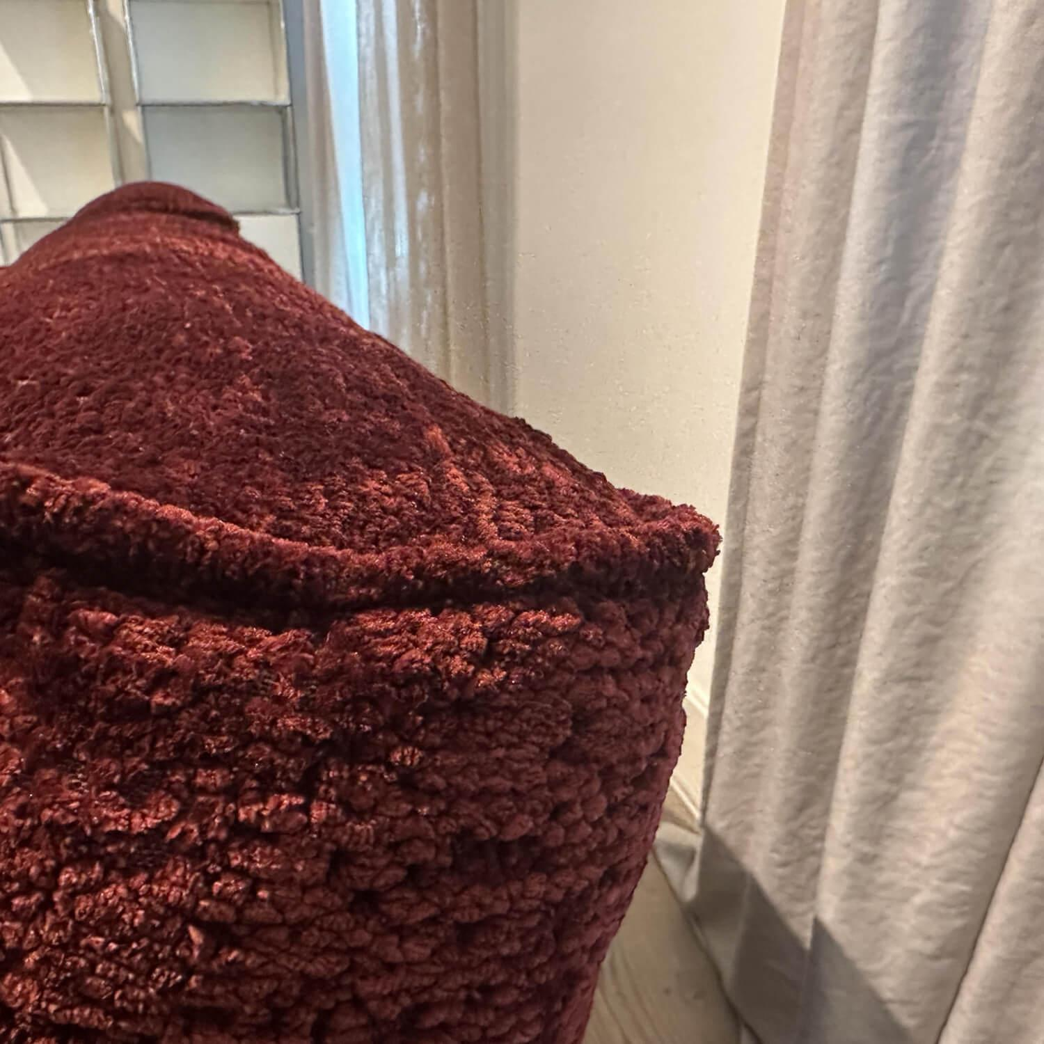 Edra - Sofa Grand Soffice Stoff 8214 57 Soft Nest Rot Polsterung Gellyfoam Und Daune Inklusive Hocker - 4