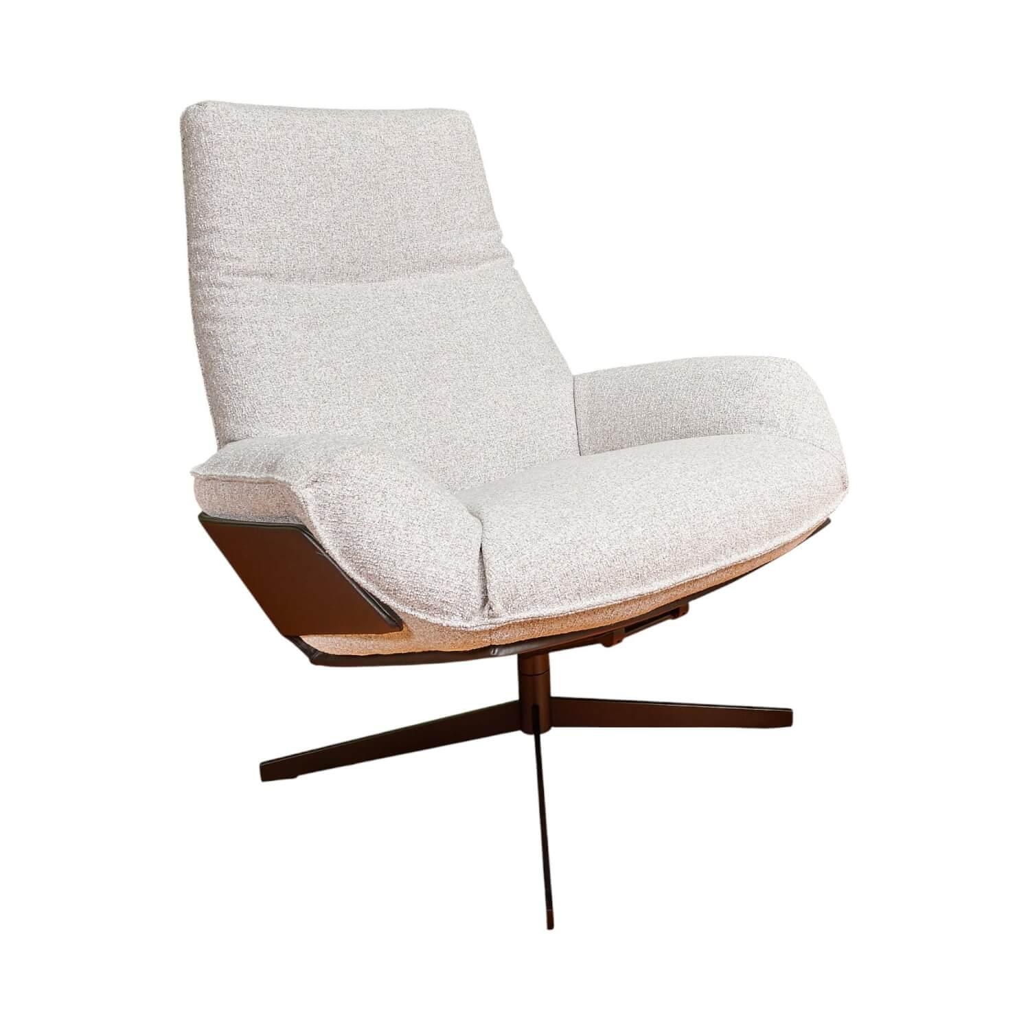 Bielefelder Werkstätten - Sessel Daron Hoch Stoff Alice IP 1750 171 Beige Grau Kreuzfuß Schwarz Matt - 1