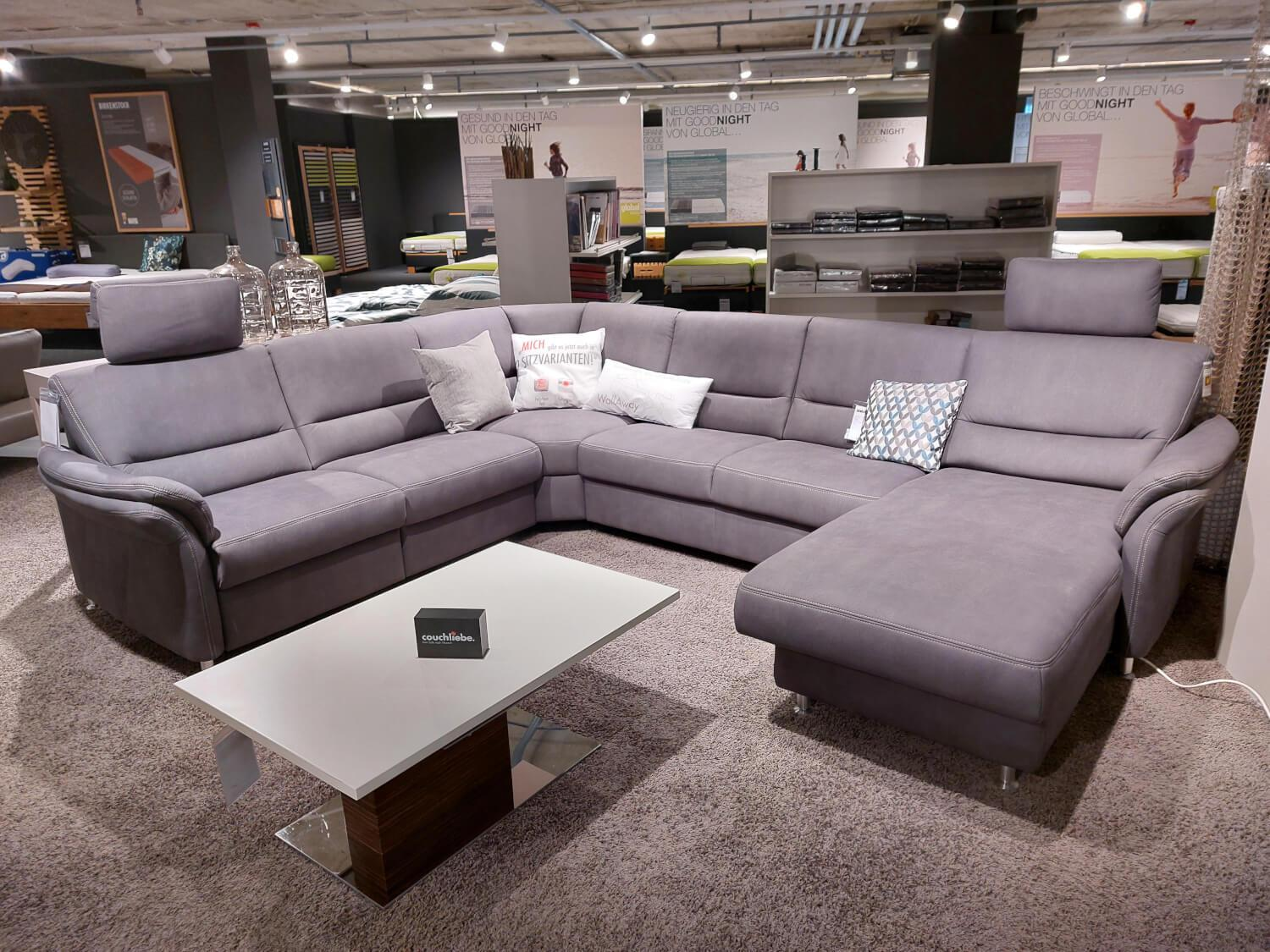 Zehdenick - Wohnlandschaft ZE-EM16033 Stoff Mammut Grau Metallfüße - 5
