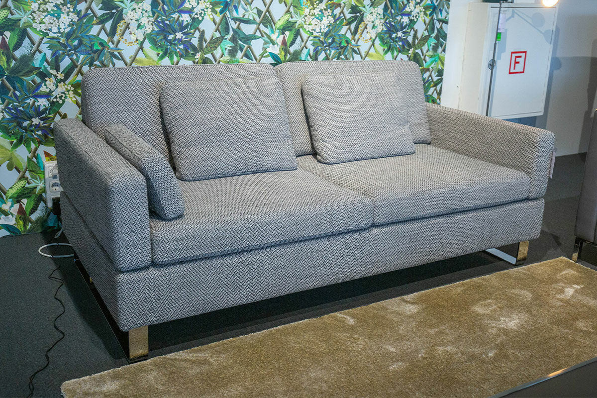 Brühl - Sofa Alba Stoff 3682-20 Dunkelgrau Gestell Metall Verchromt - 5