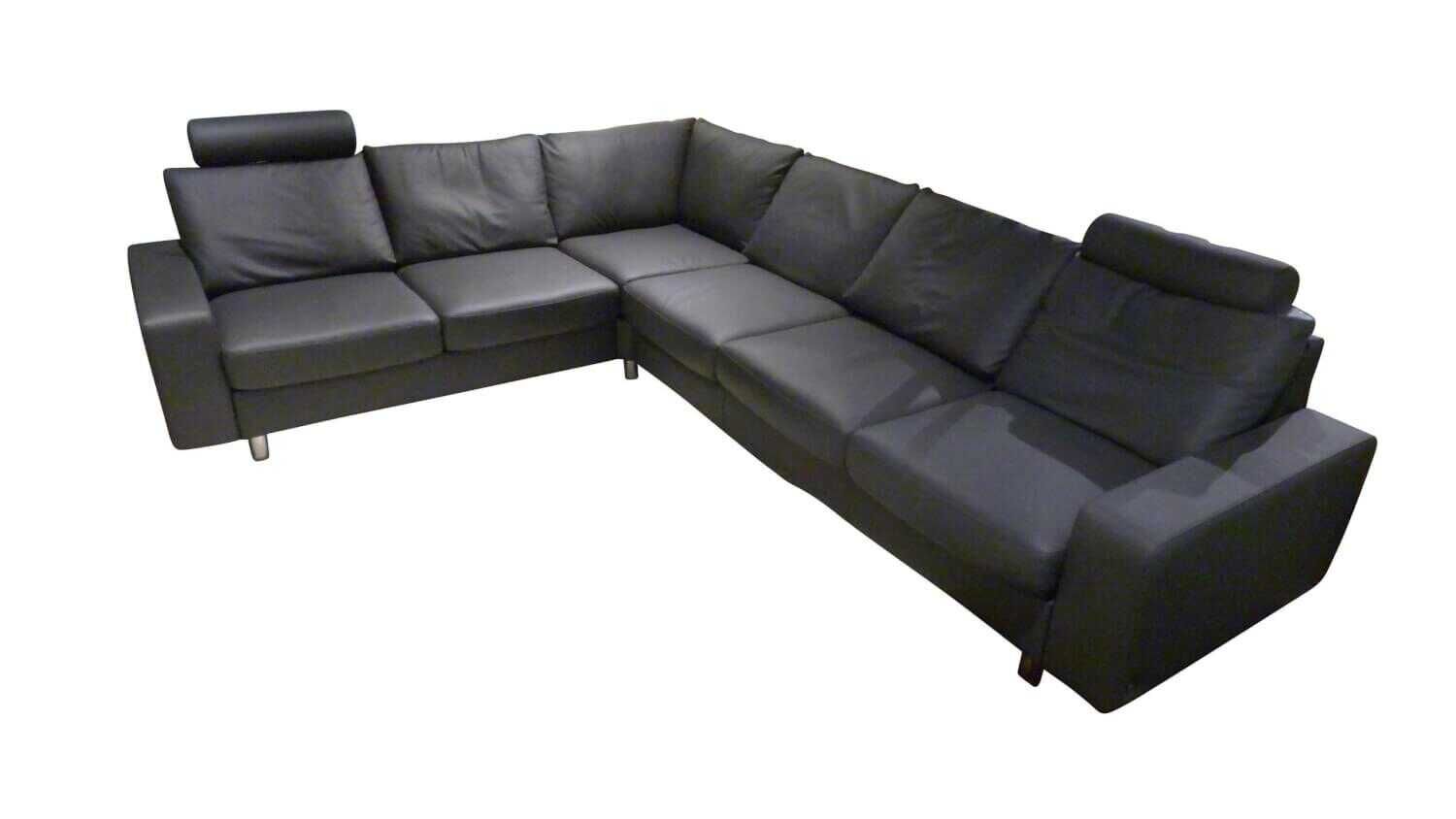 Stressless - Ecksofa E200 Paloma Rock Grau Stahlfuß mit 2 Kopfstützen - 1