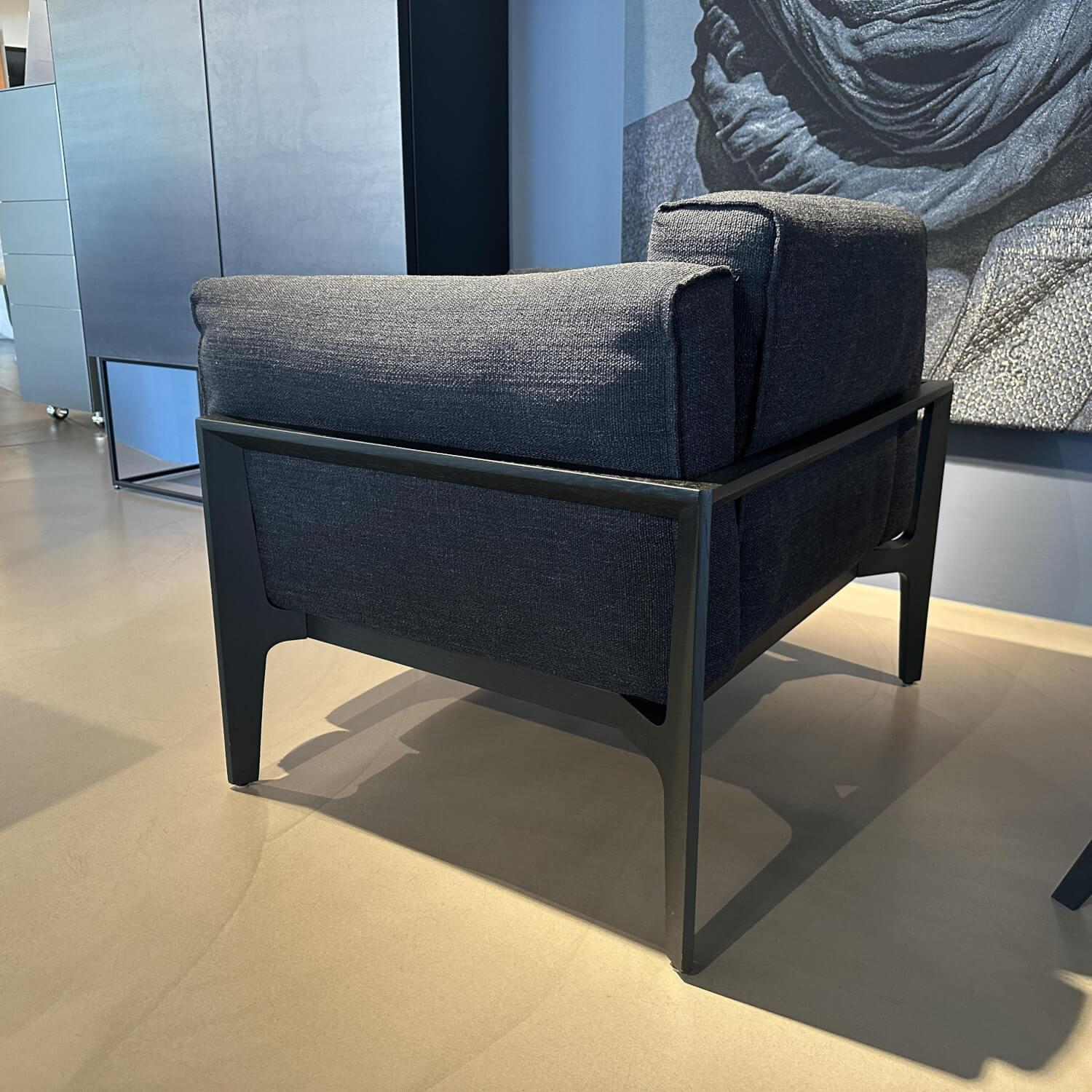 COR - Sessel Elm Stoff 7257 Jeansblau Blau Gestell Eiche Massiv Dunkel Geölt Inklusive Kissen - 2
