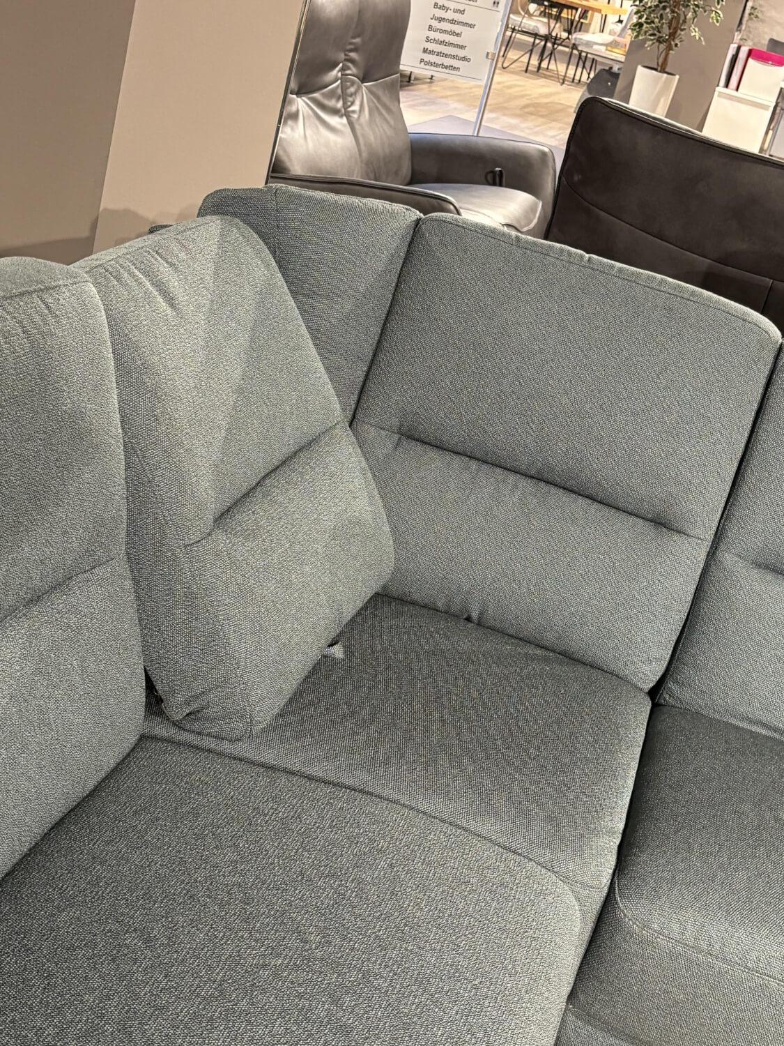 Arco - Corner sofa Nassau fabric Q2 Melite glacier green gray base oak oiled - 2