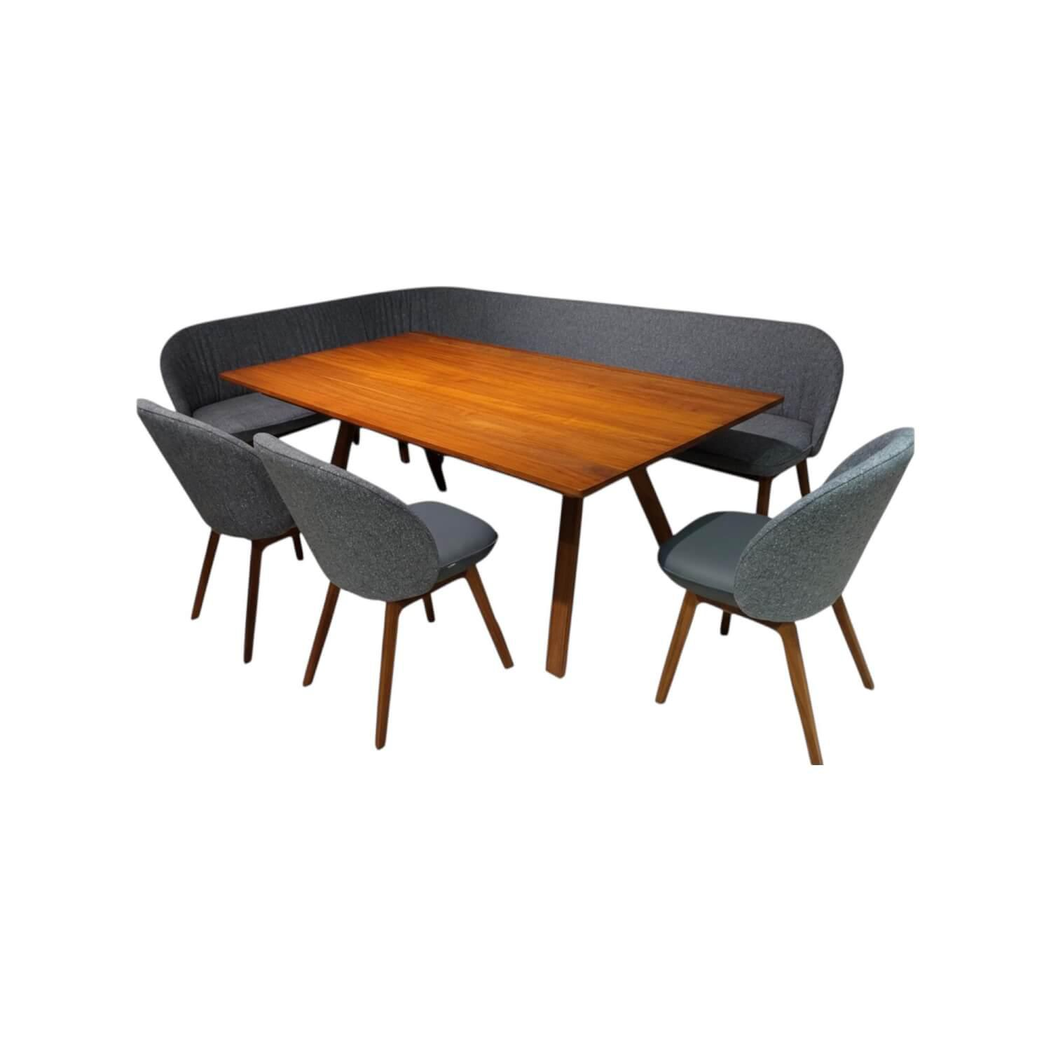 Team 7 - Essgruppe Flor Taso Nussbaum Geölt Stoff Ripley RI35 Blau - 1