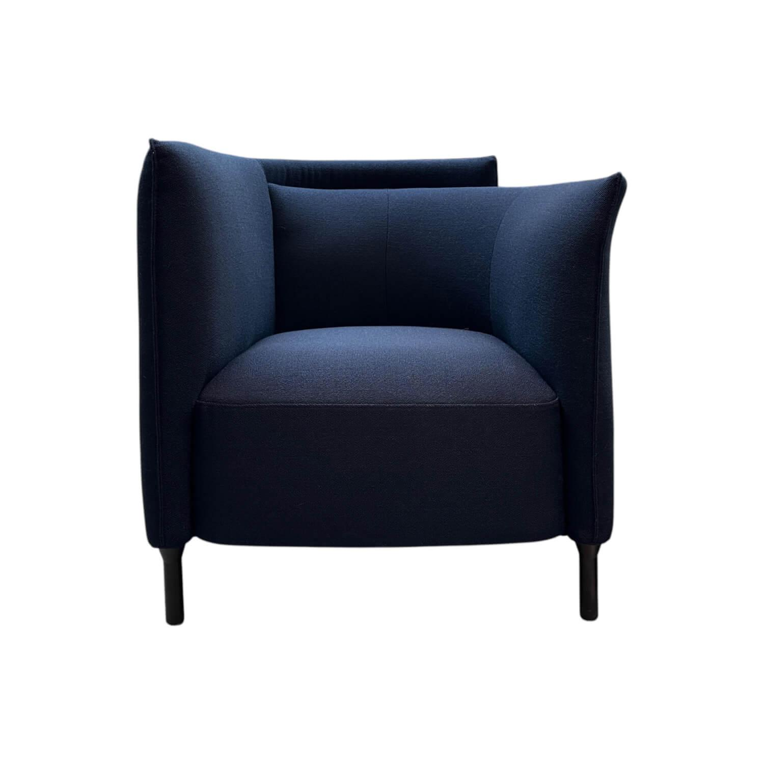 Ligne Roset - Sessel Hemicycle Stoff Vidar Nuit 786 Blau Füße Metall Schwarz Lackiert - 1