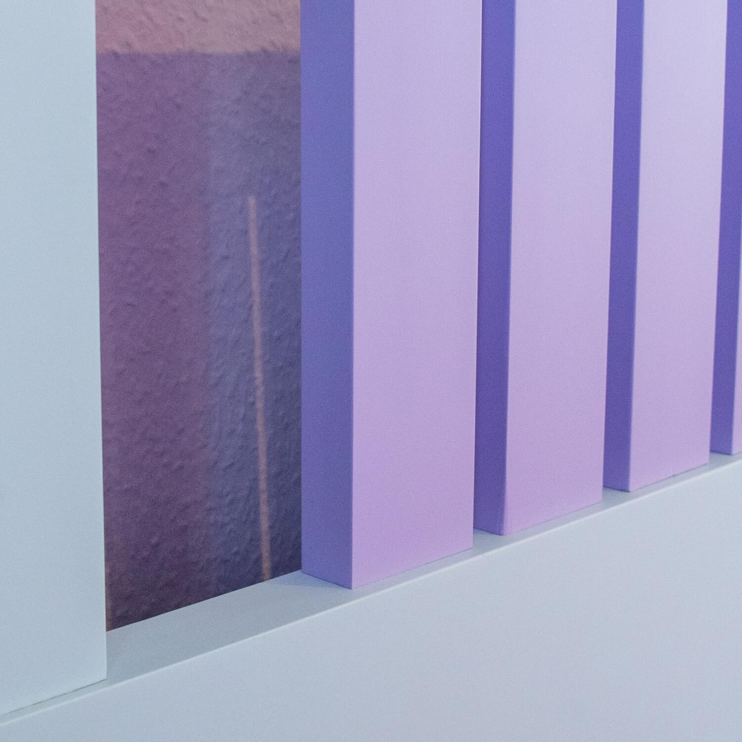Marktex - Bett 6422 Pinie Hellblau Lackiert Sprossen Lila Ohne Matratzen Und Ohne Lattenrost - 4