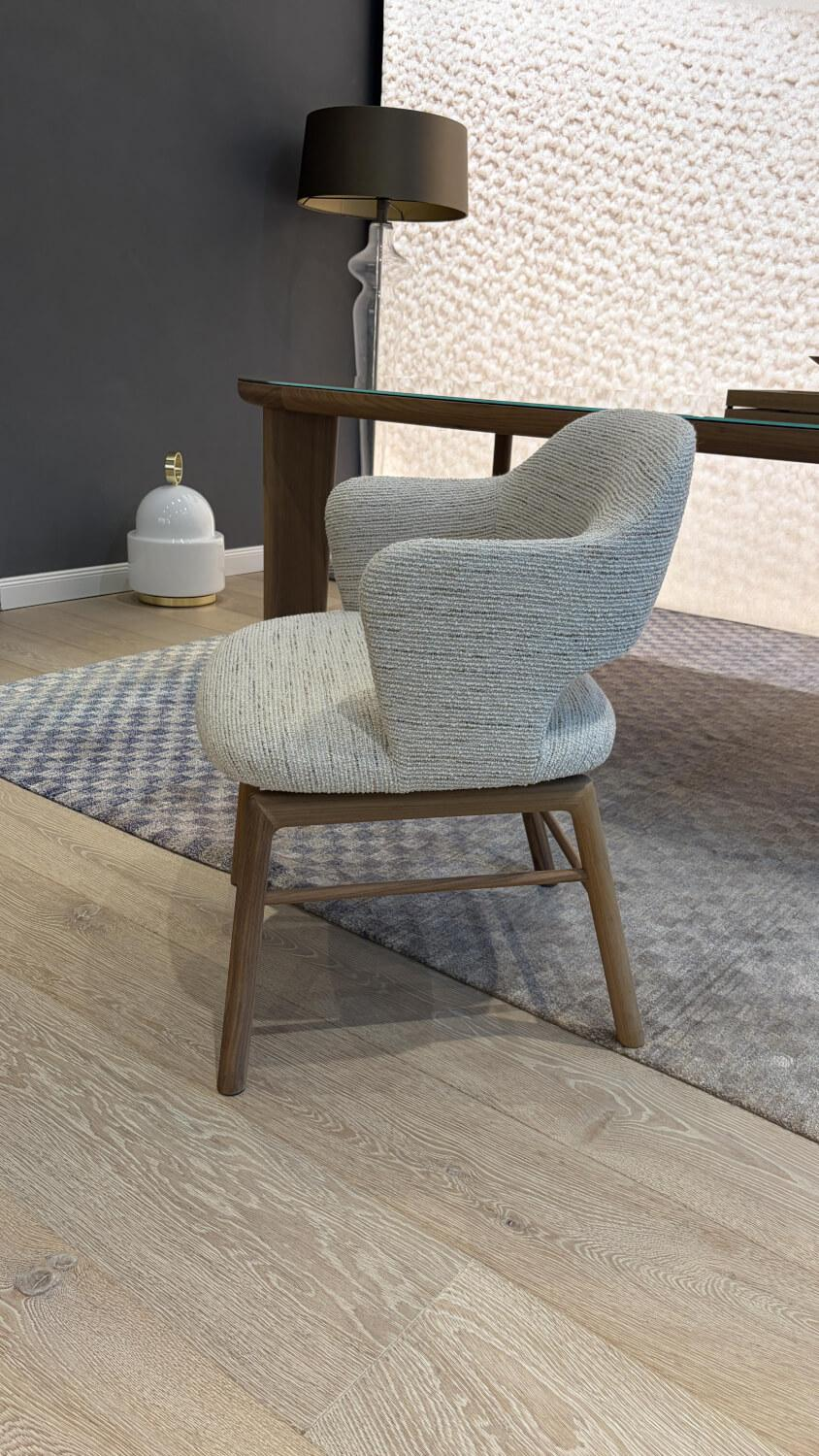 Flexform - Stuhl Alma Beige Mit Nussbaum Gestell - 4