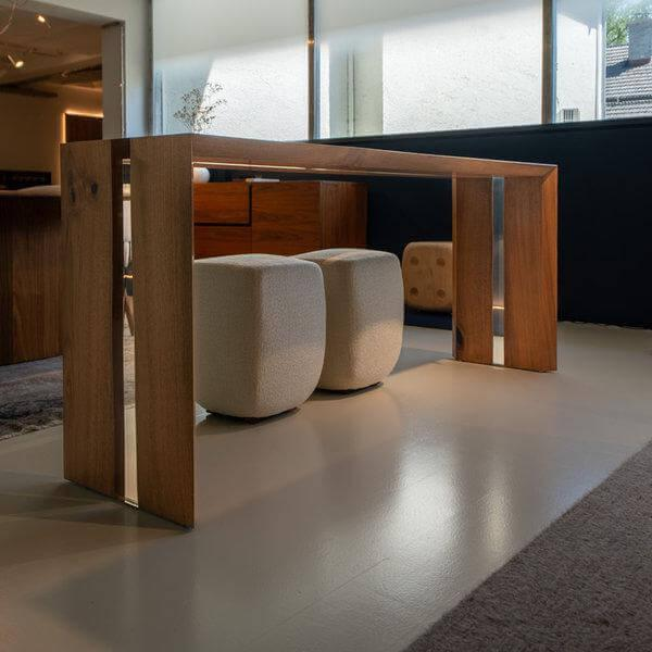 Riva1920 - Konsole Frame Resin Nussbaum Mit Knoten Spalten Mit Transparentem Kunstharz Gefüllt - 2