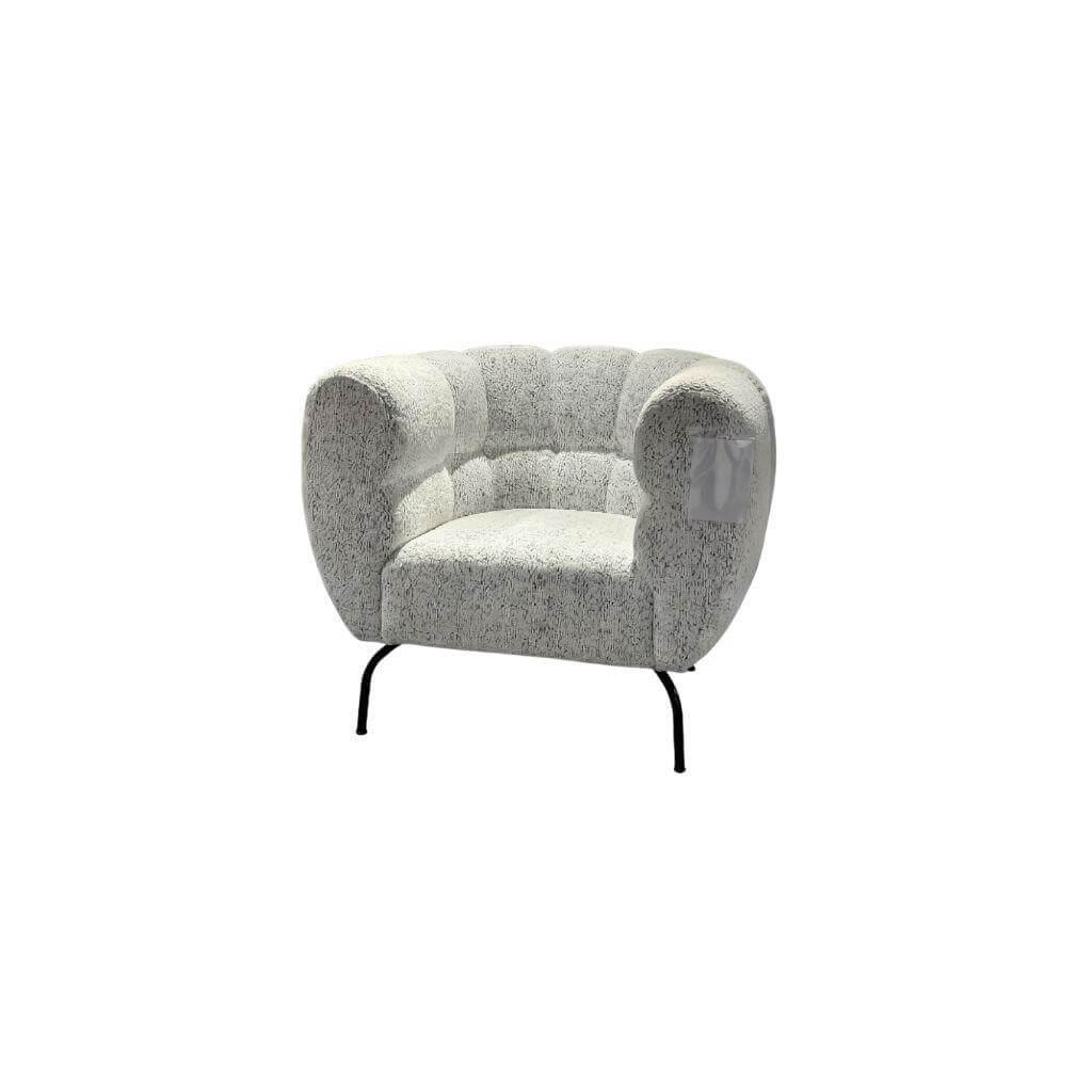 Brühl - Sessel Magnolia Stoff 6450 49 Weiß Grau Gestell Metal Schwarz Lackiert - 1