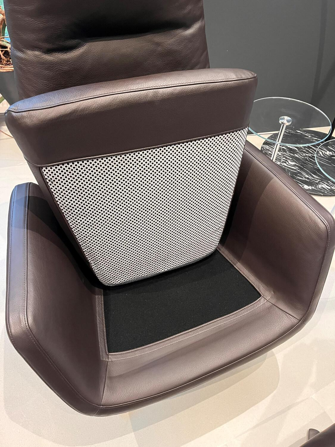 COR - Sessel Cordia Leder 284 Mocca Braun mit Hocker - 5
