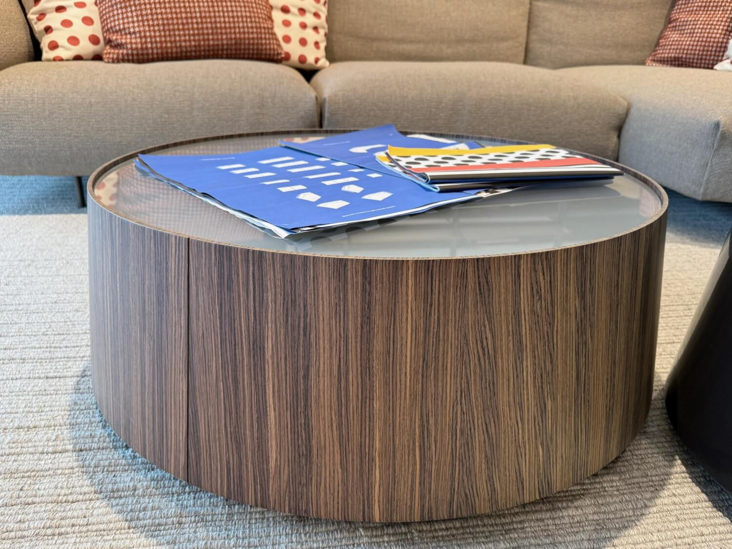 B&B Italia - Couchtisch Planck Tischplatte Glas Geätzt Halbtransparent Korpus Rosewood Mutilaminar Holz - 5