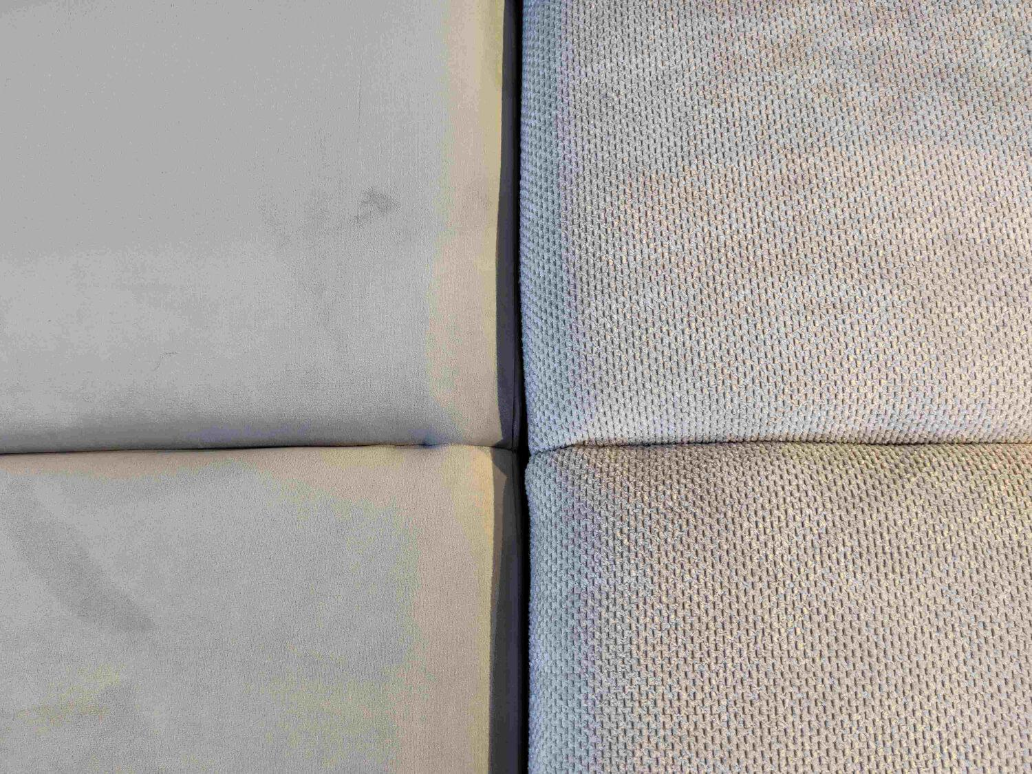 Eckgarnitur Temple 2-Farbig Stoff Silver Und Longchair Stoff Jolie Silver Metallfüße Chrom Mit  Sitztiefenverstellung
