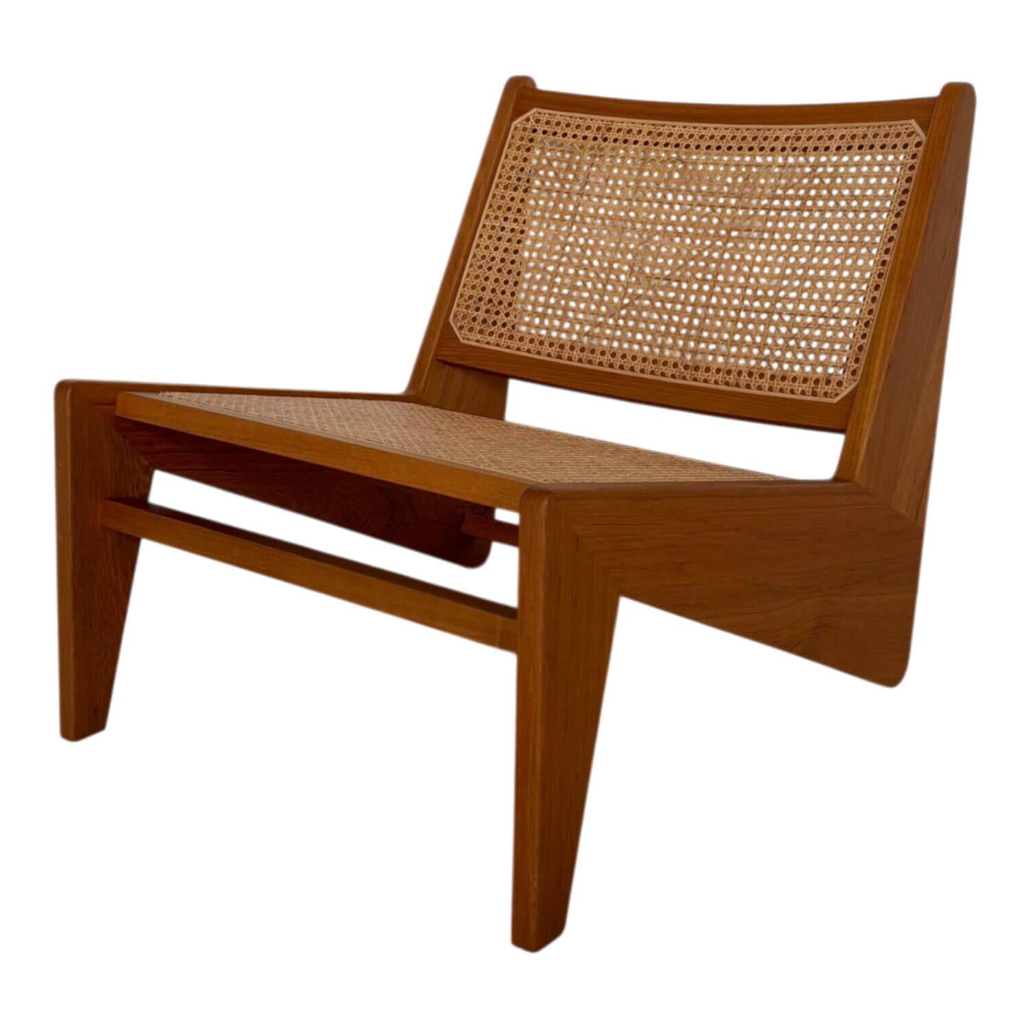 Cassina - Sessel Kangaroo Geflecht Schilffrohr Gestell Naturteak - 1