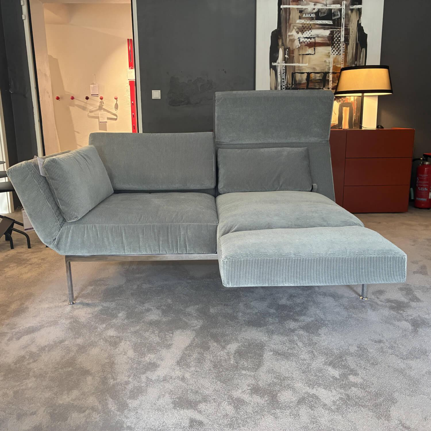 Brühl - Sofa Roro Soft Stoff 5290 0093 Grau Blau Gestell Metall Verchromt - 9