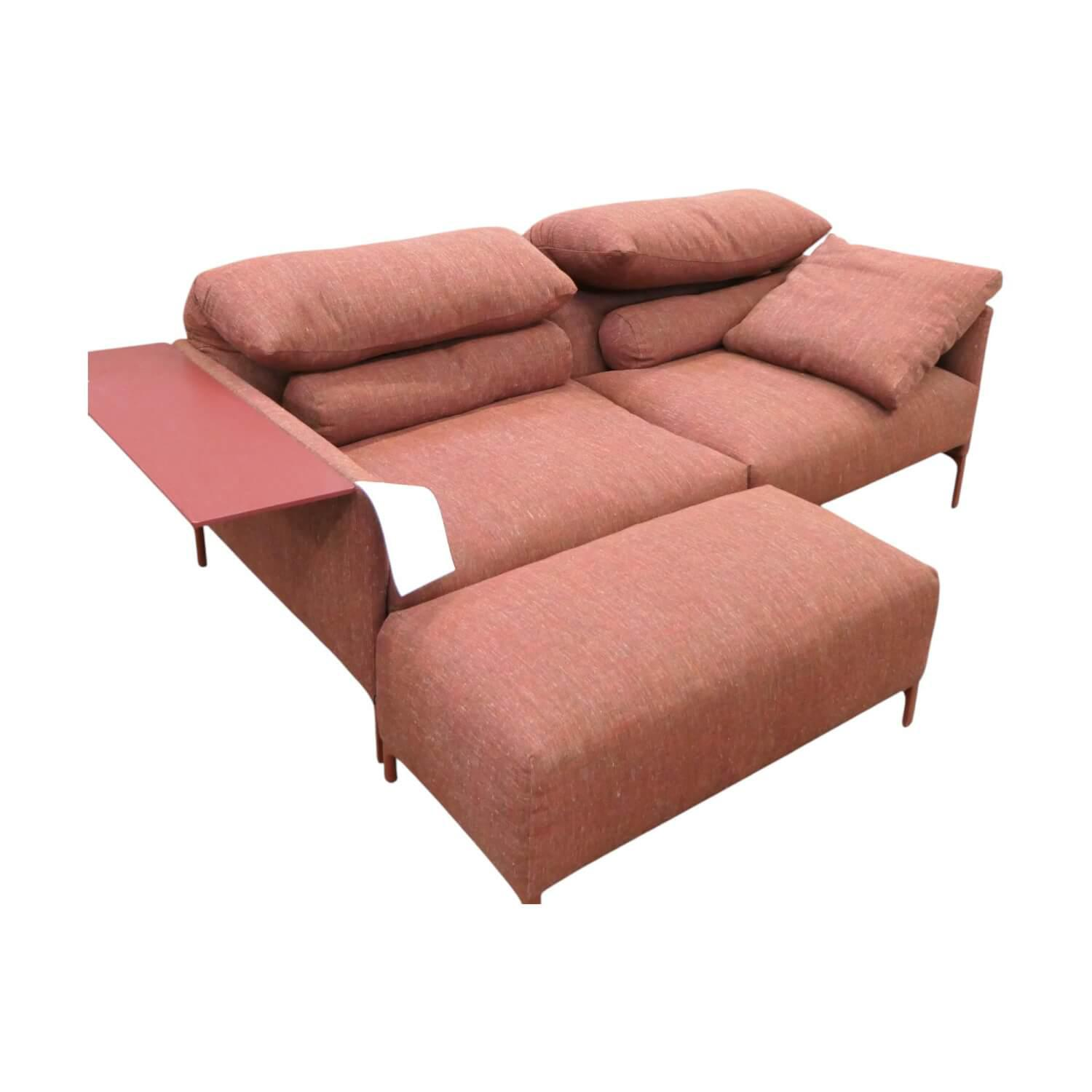 Sofa Avalanche Stoff 9202 Dunkelrot Rot Ablage Und Gestell Lack RAL 3009 Oxidrot Rot Mit Hocker COR - Sofa Avalanche Stoff 9202 Dunkelrot Rot Ablage Und Gestell Lack RAL 3009 Oxidrot Rot Mit Hocker - 1